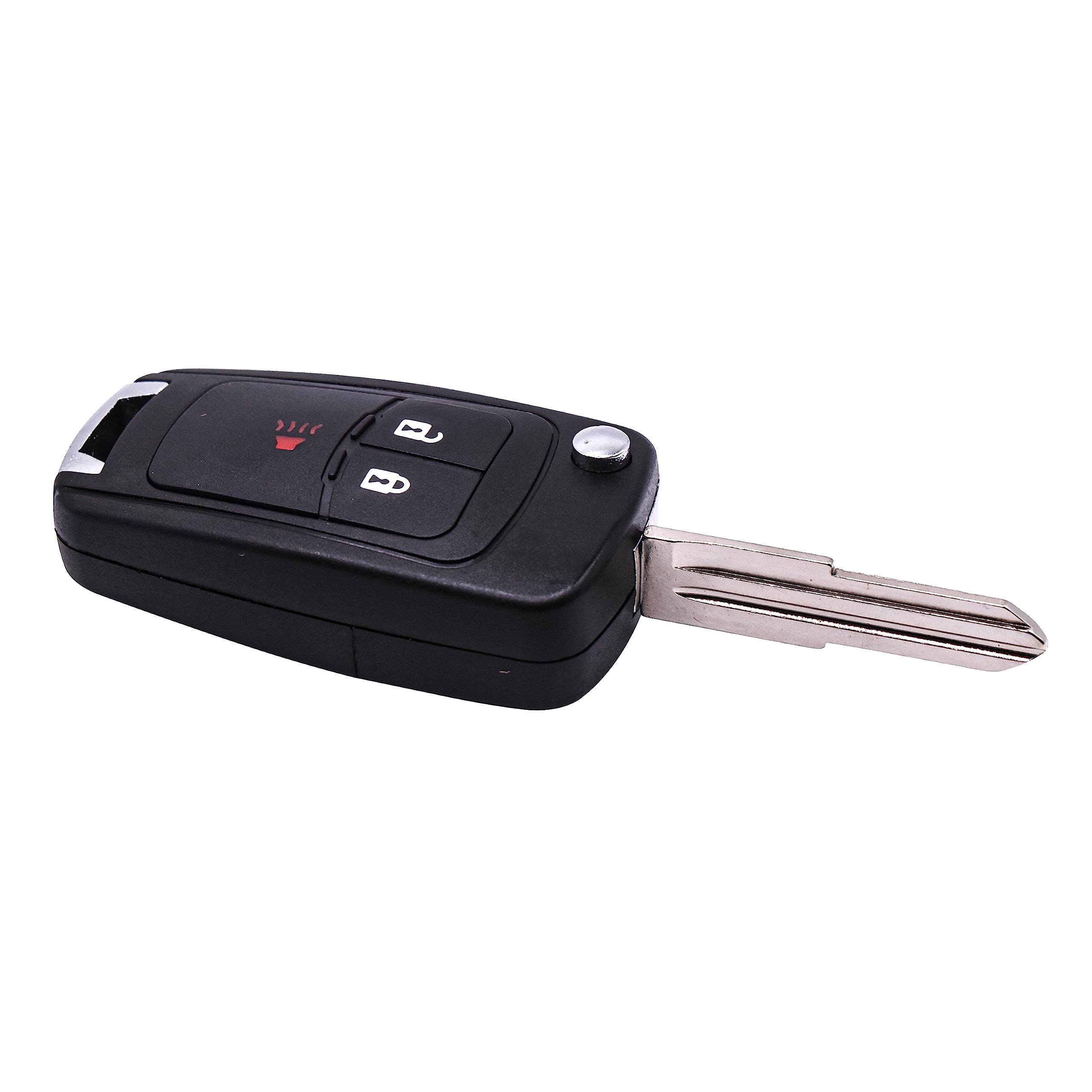 Hqrp Remote Flip Folding Key Fob Shell Case Keyless Entry W/ 3 Buttons Compatible With Chevrolet Spark 2013 2014 2015 2016