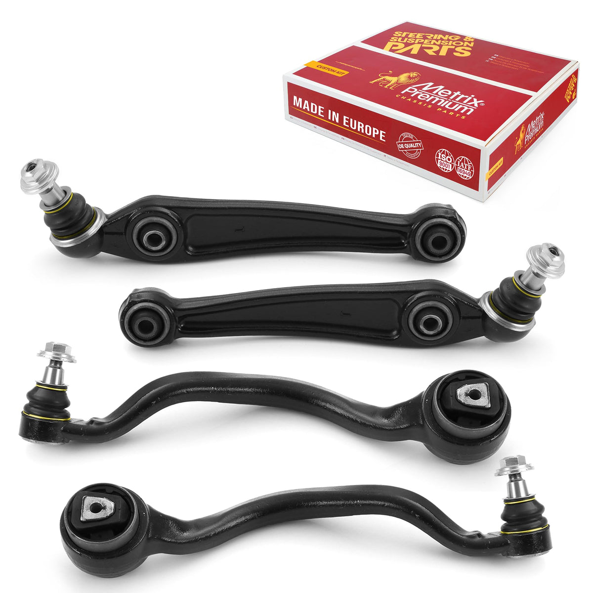 Metrix Premium Chassis Parts - 4 Pc Front L/R Forward & Rearward Control Arm Kit Fits 2007-2013 Bmw X5, 2008-2014 Bmw X6, Replac