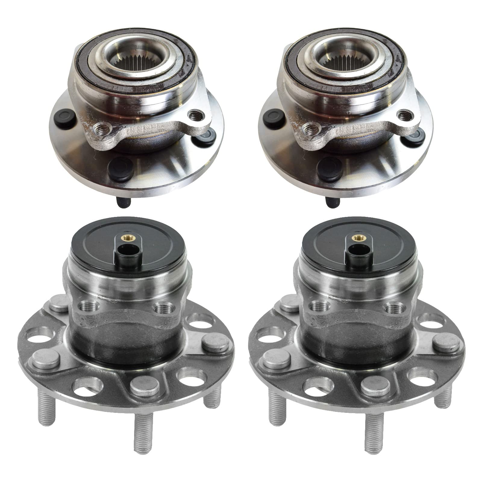 Trq Wheel Hub Bearings Assembly Set Compatible With 2011-2014 Chrysler 200 2007-2010 Sebring 2008-2014 Dodge Avenger