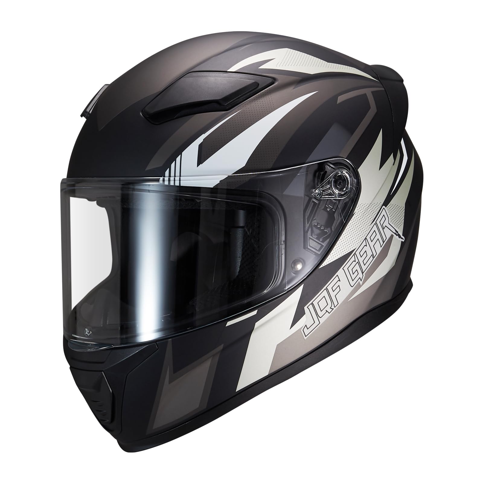 Jqf Gear Full Face Motorcycle Helmet Ws-607 Dot Approved Motorbike Racing Street Bike Helmets For Adults With Visor (Gray Ash, M