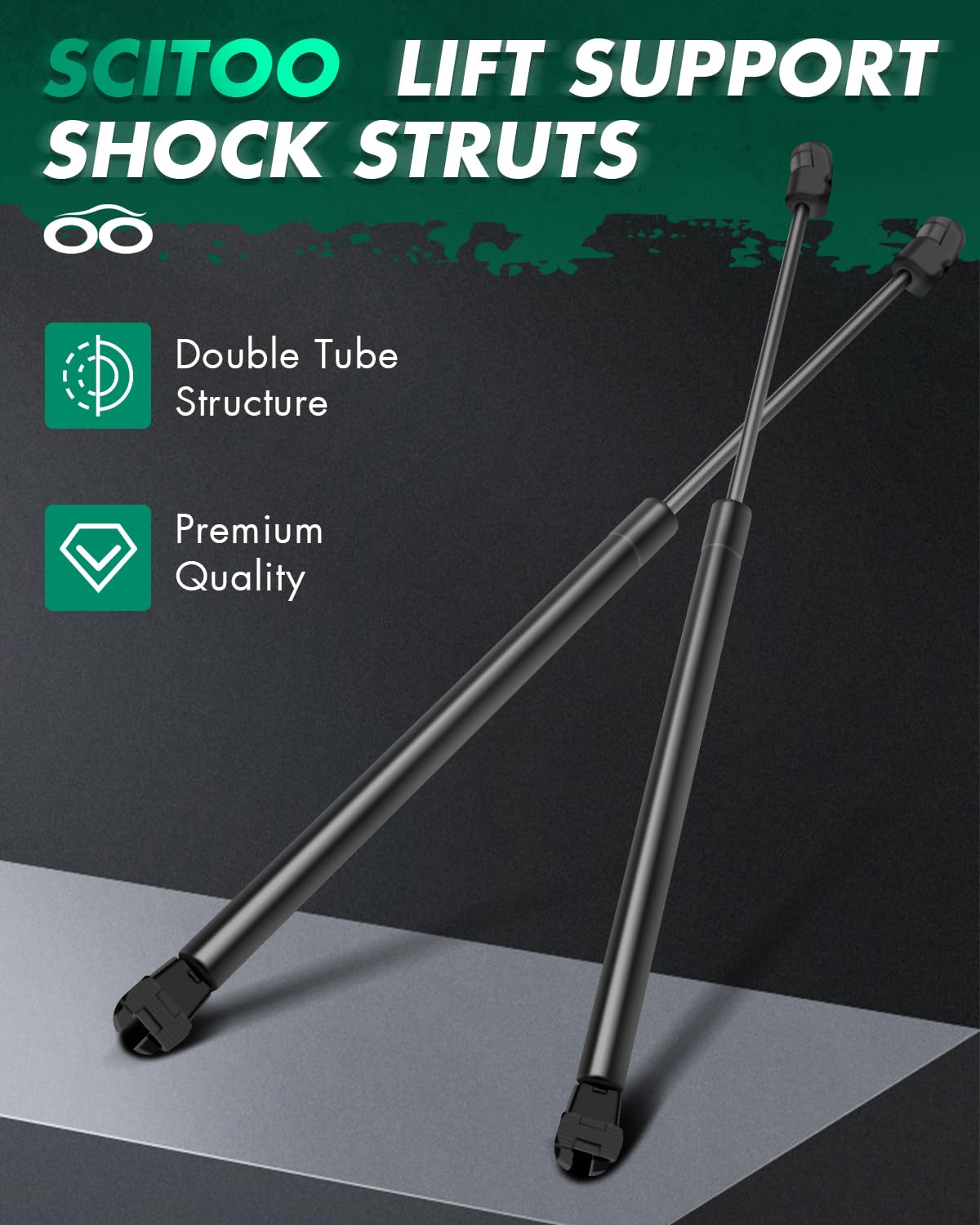 Scitoo 6607 15.24Inch Lift Supports Fit For Nissan Pathfinder 2005-2013 Rear Left And Right Window Glass Shock Struts 2Pcs