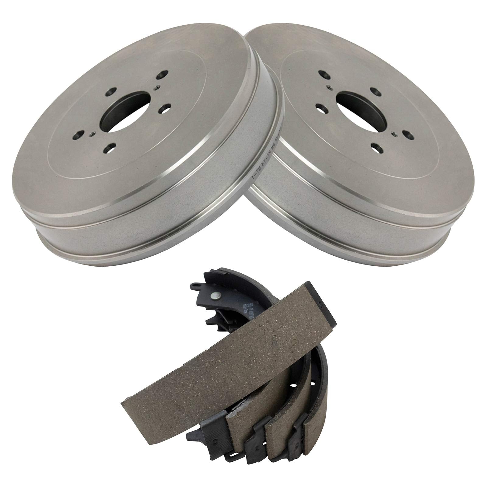 TRQ Brake Drum & Brake Shoe Rear LH & RH Kit Set for 05-14 Toyota Tacoma 5 Lug