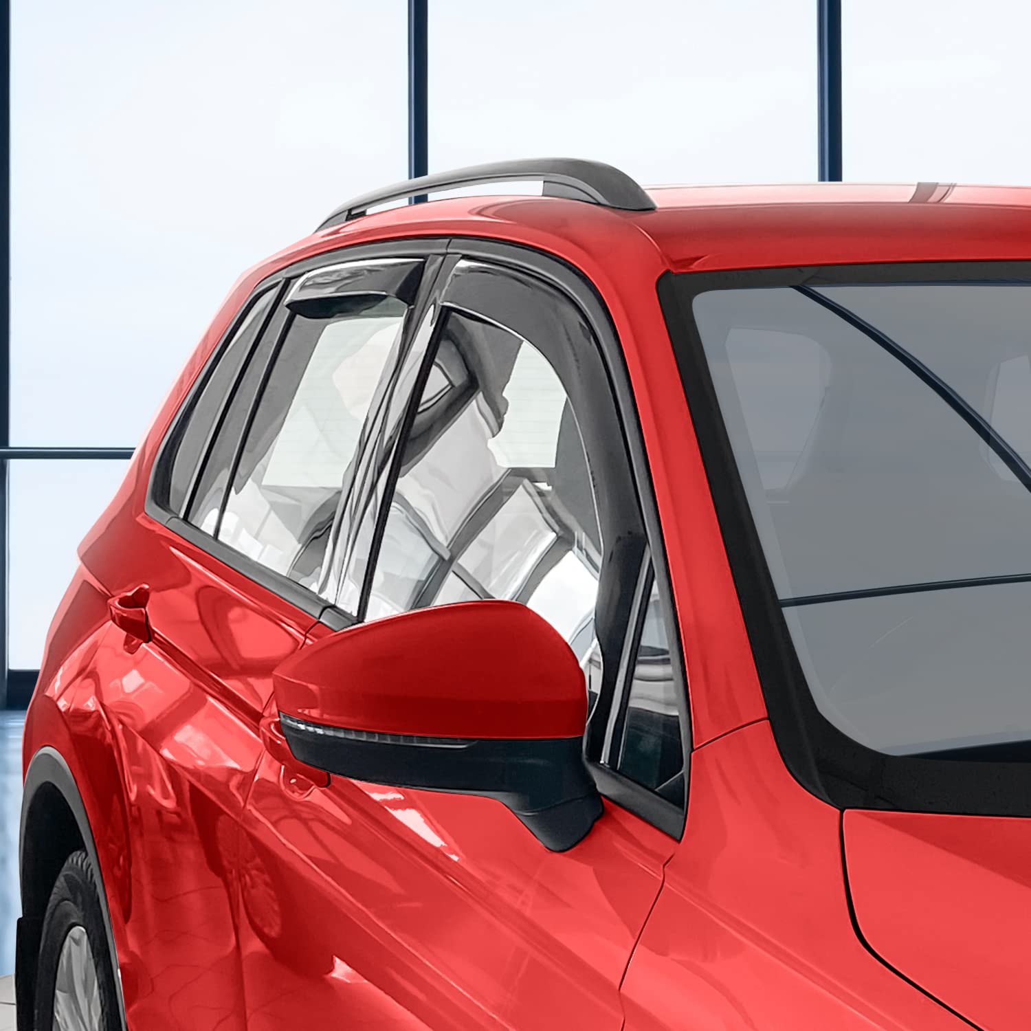 Voron Glass In-Channel Extra Durable Rain Guards For Volkswagen Tiguan 2018-2024, Window Deflectors, Vent Window Visors, 4 Piece