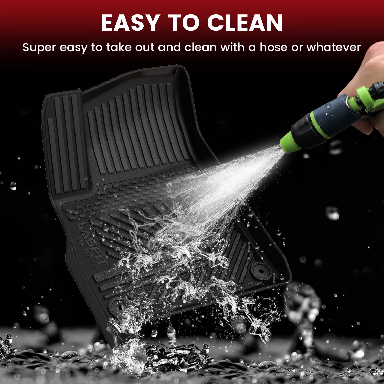 Lasfit Floor Mats For Rivian R1T 2022 2023 2024, All Weather Floor Liner Tpe Custom Fit Car Mats For Rivian R1T 1St & 2Nd Row Ru