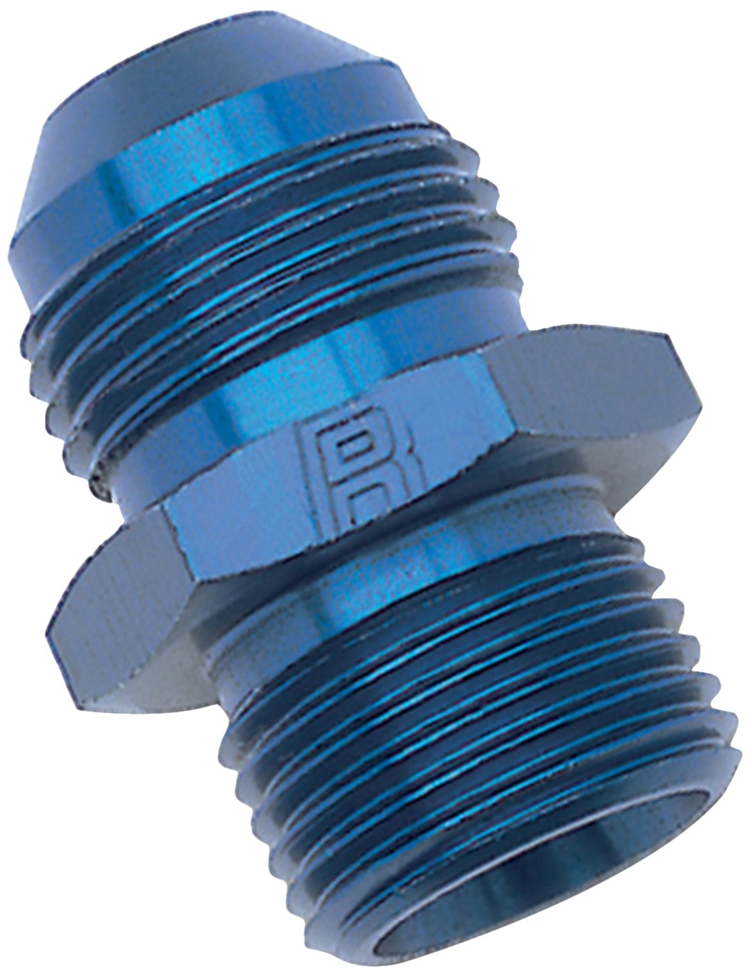 Edelbrock 670440 Adapter Fitting #4 An Male Flare To 12Mm X 1.5 Male Blue Anodized