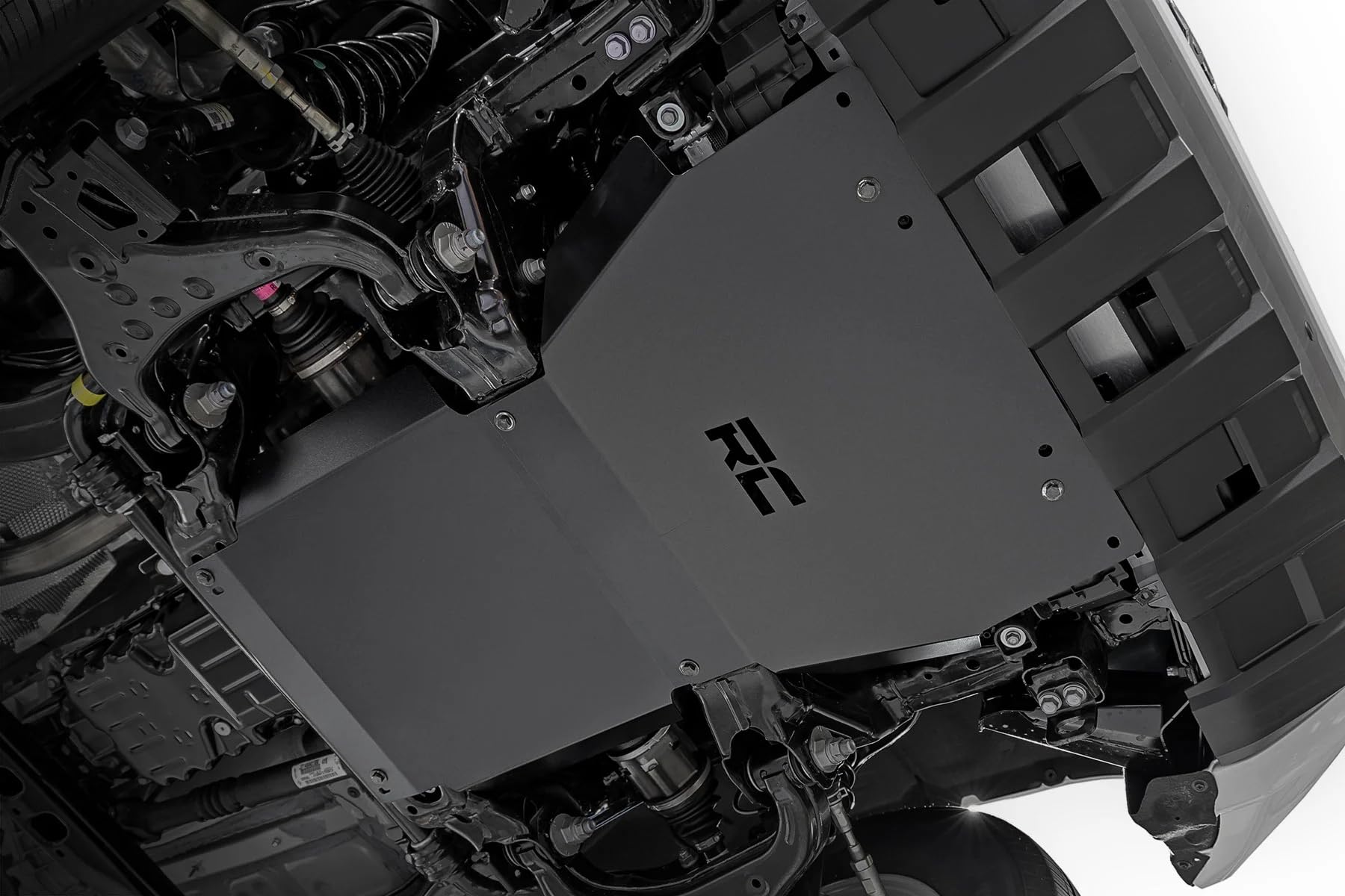 Rough Country Front Skid Plate Kit for Toyota Tacoma 4WD (2024) - Front & Mid-Frame Protection, Easy Bolt-on Install