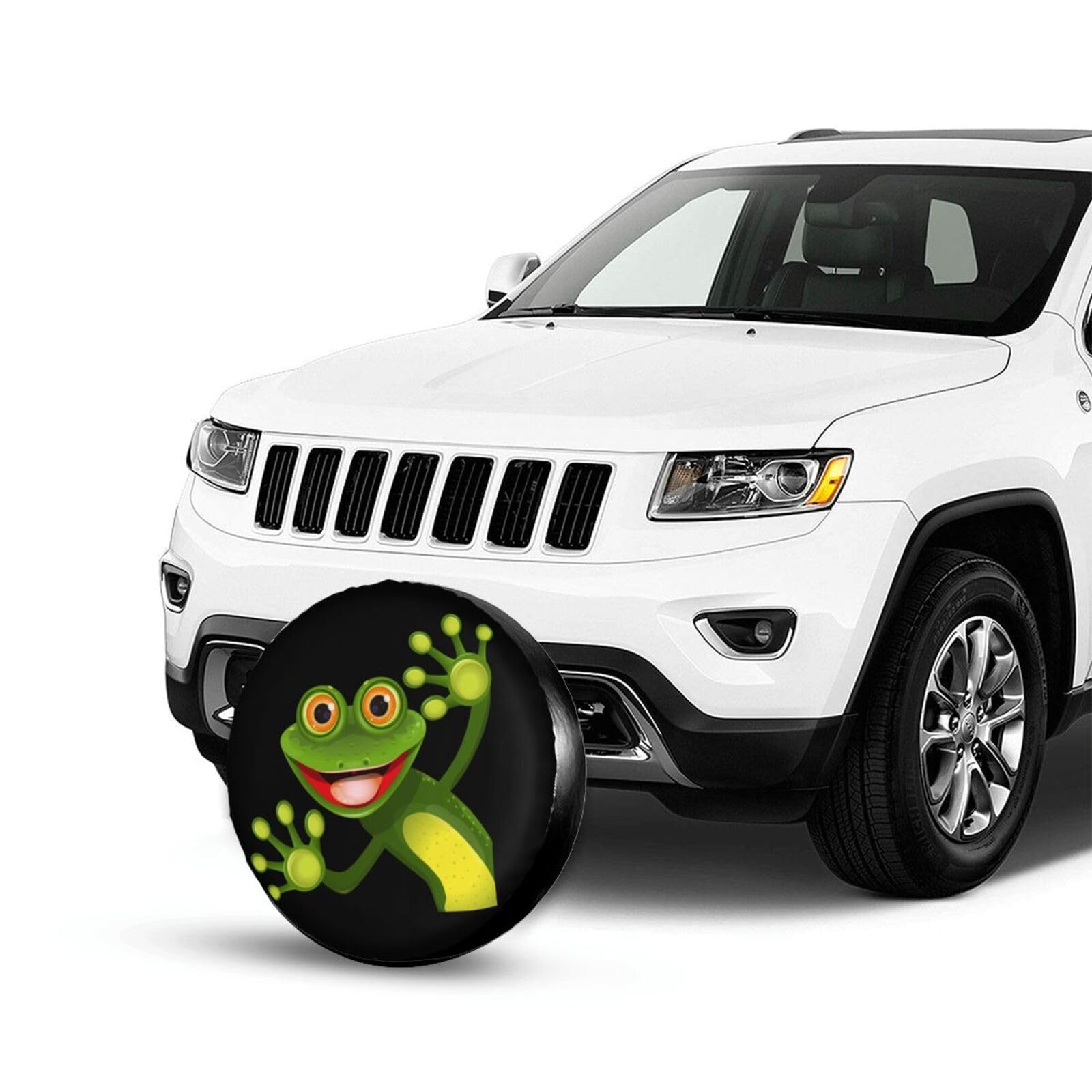 Merry Green Frog Cute Animal Spare Tire Cover Weatherproof Waterproof Tire Wheel Cover UV Sun Protection Wheel Tire Protector Ty