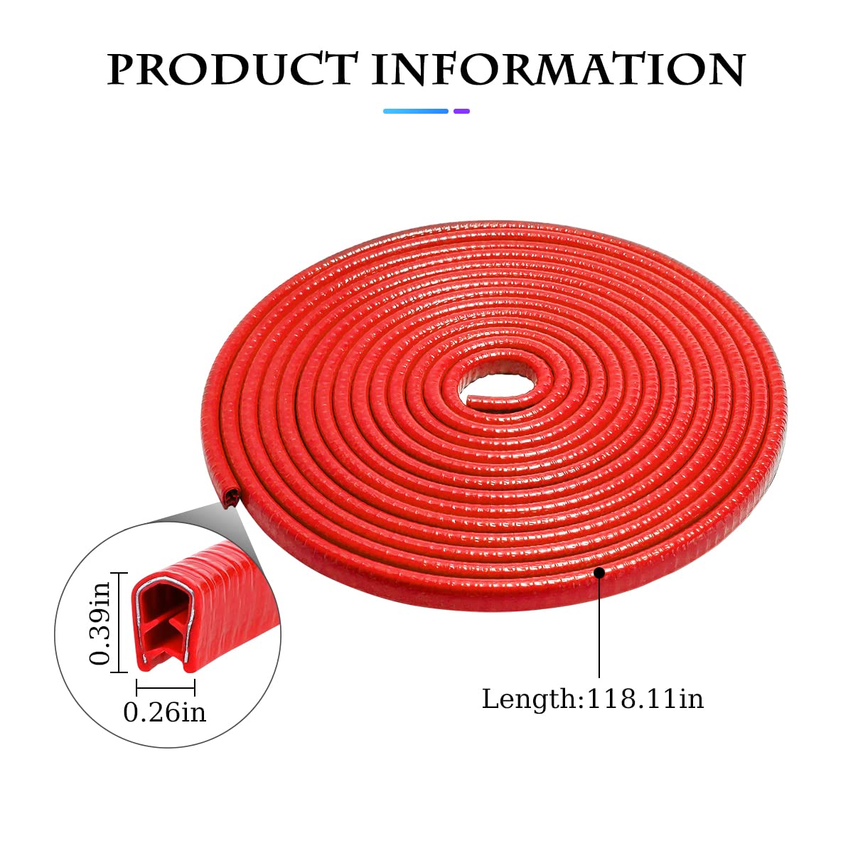 Car Door Edge Guards, 10Ft U Shape Rubber Seal Car Edge Trim, Automotive Door Protector No Glue Required, Car Door Edge Protection Accessories Universal For Most Cars, Car Accessories (Red/10Ft)