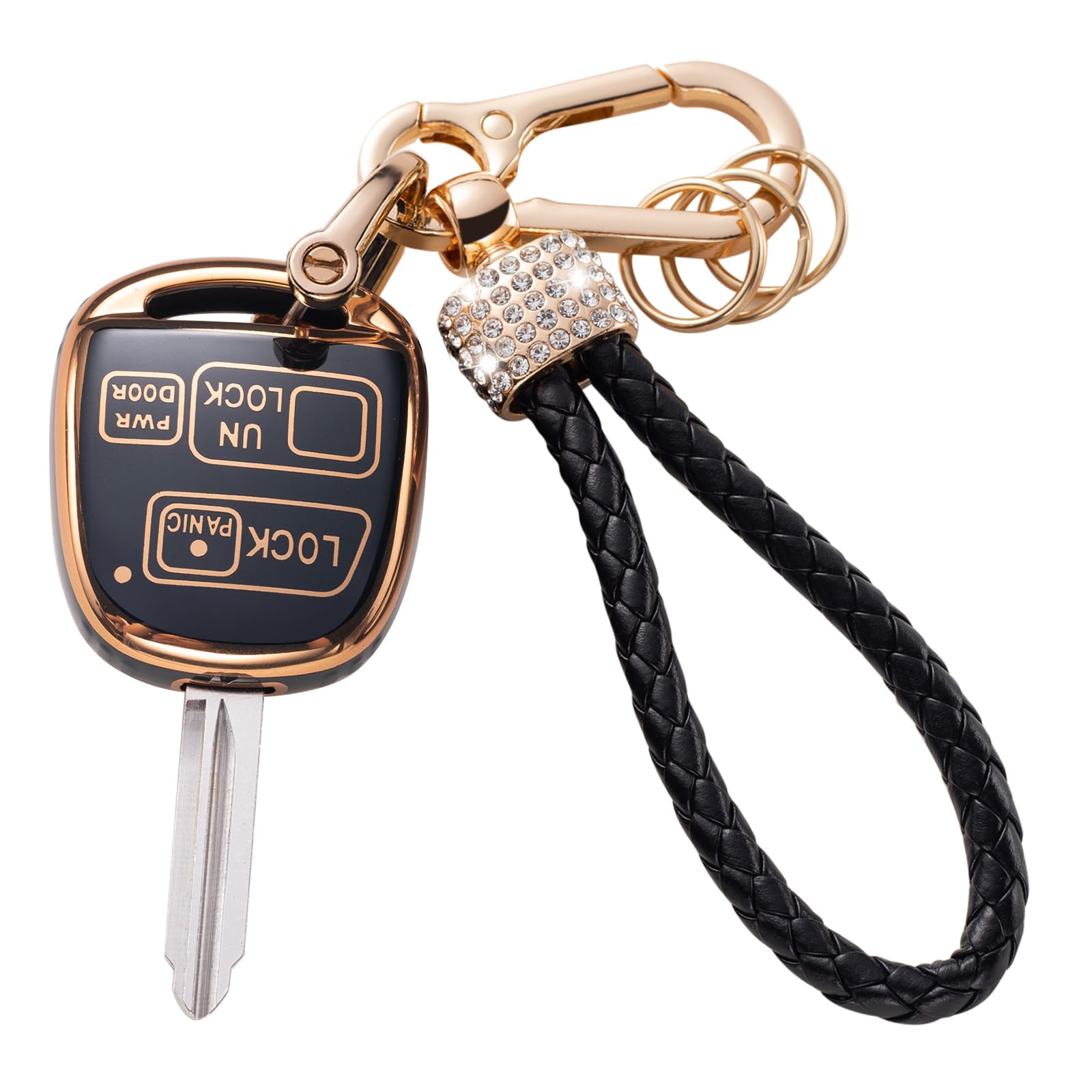 Gematay For Lexus Key Fob Cover With Keychain Lanyard, Soft Tpu Key Fob Protector Shell Compatible With 2000-2006 Lexus Es Gs Is