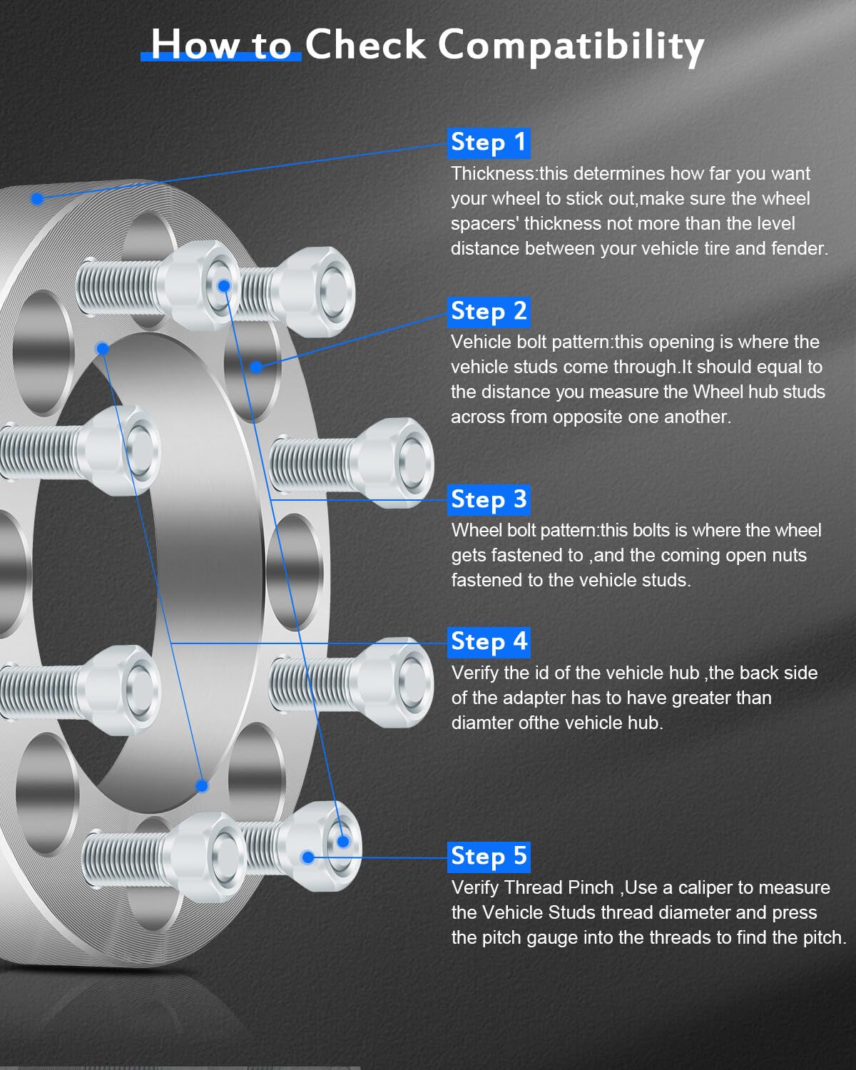 Eccpp 2 Pcs 1.5'' 8 Lug Wheel Spacers 8X6.5 To 8X6.5 130Mm Cb Fits For Silverado 2500 3500 Hd For Sierra Hd 1500 2500 3500 Yukon