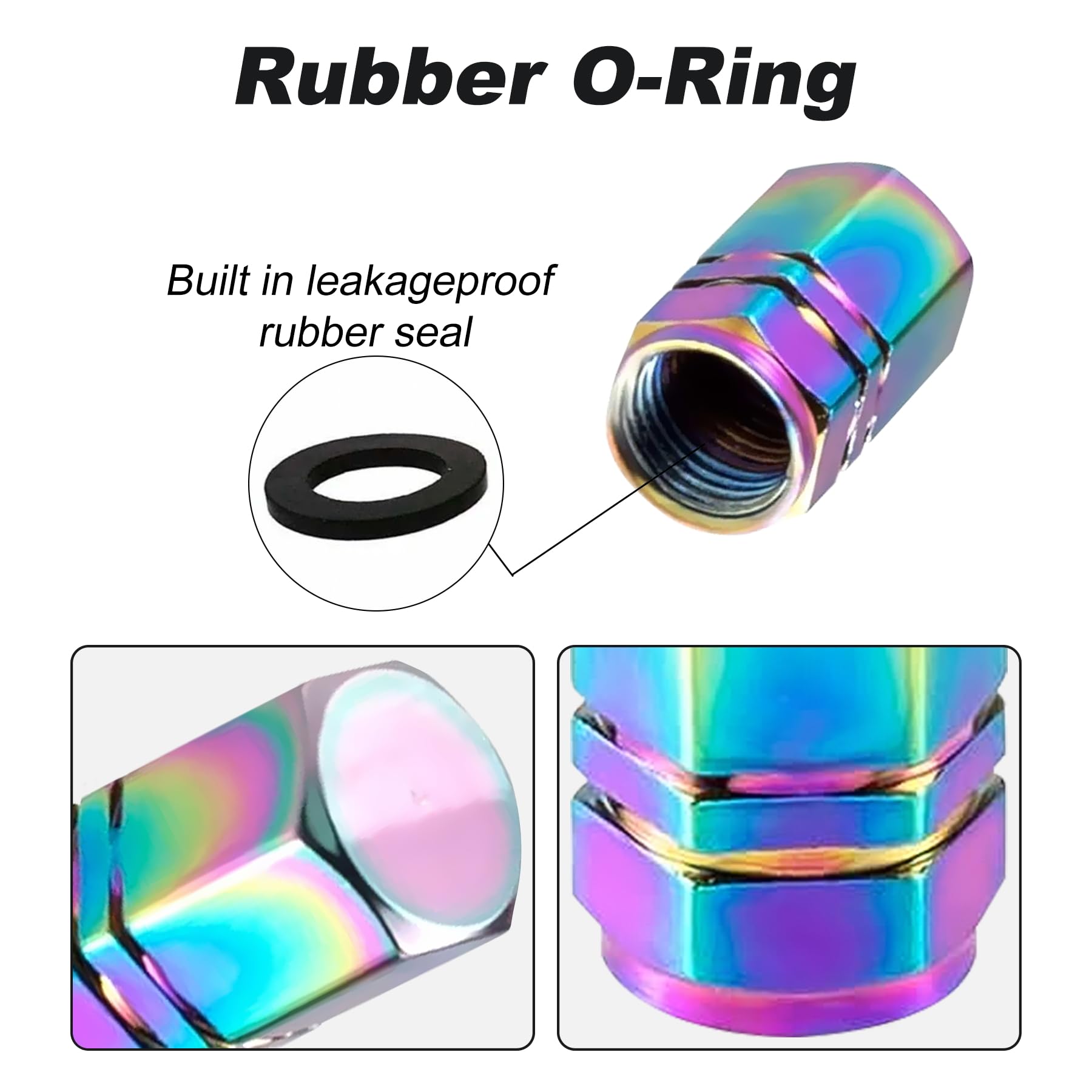 Alpmosn Colorful Aluminum Tire Stem Valve Caps Wheel Valve Covers Car Dustproof Tire Cap Cover Accessories, Universal For Suv, C