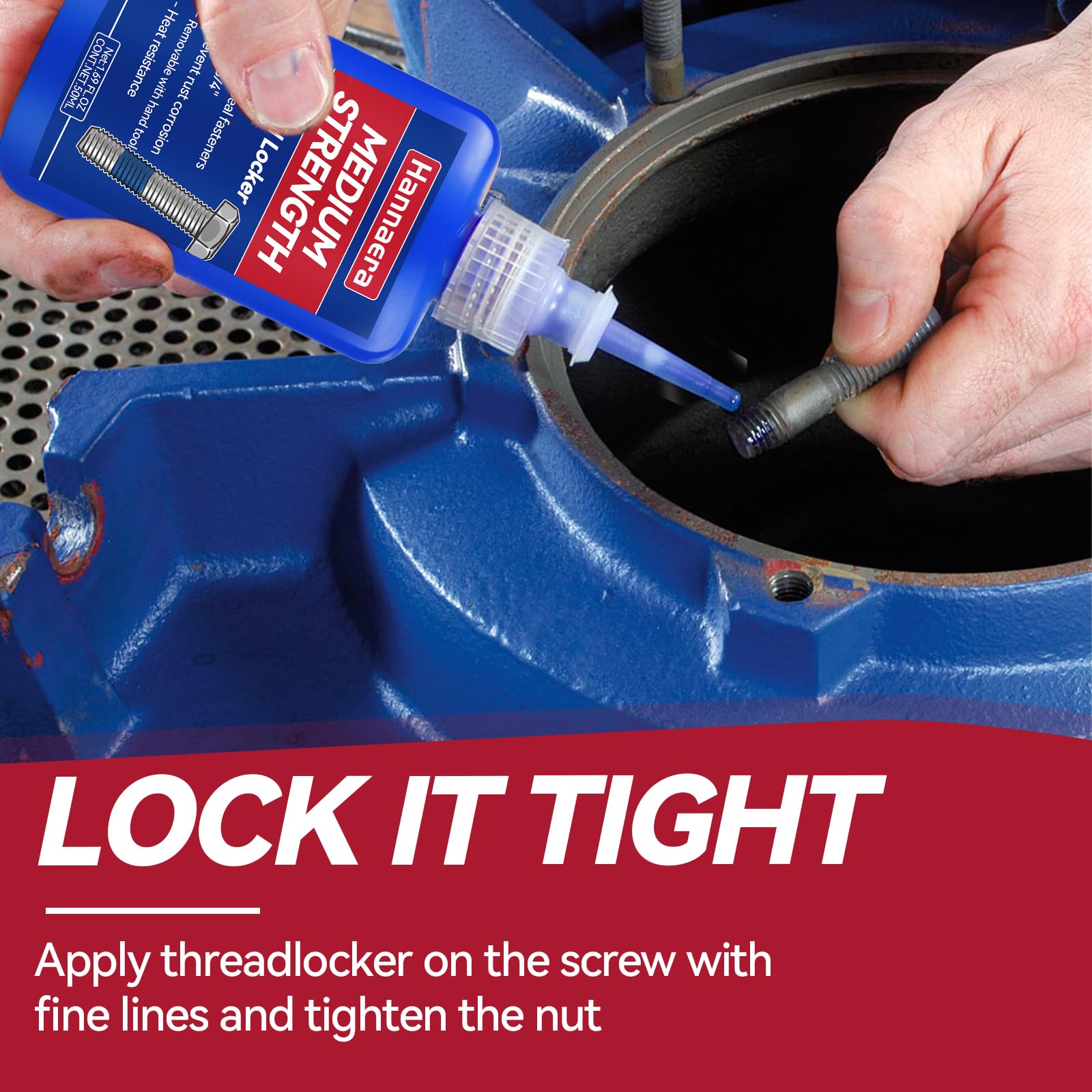 Thread Lock Blue And Red, Threadlocker Removable & Permanent, Thread Locker For Nuts, Bolts, Fasteners And Metals, Against Losen