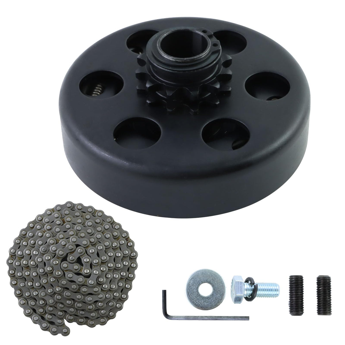 KIKITE Go Kart Clutch 3/4'' Bore 12 Tooth,Centrifugal Clutch 12T with #35 Chain for Go Karts Minibike Honda Kart Engines,Predato