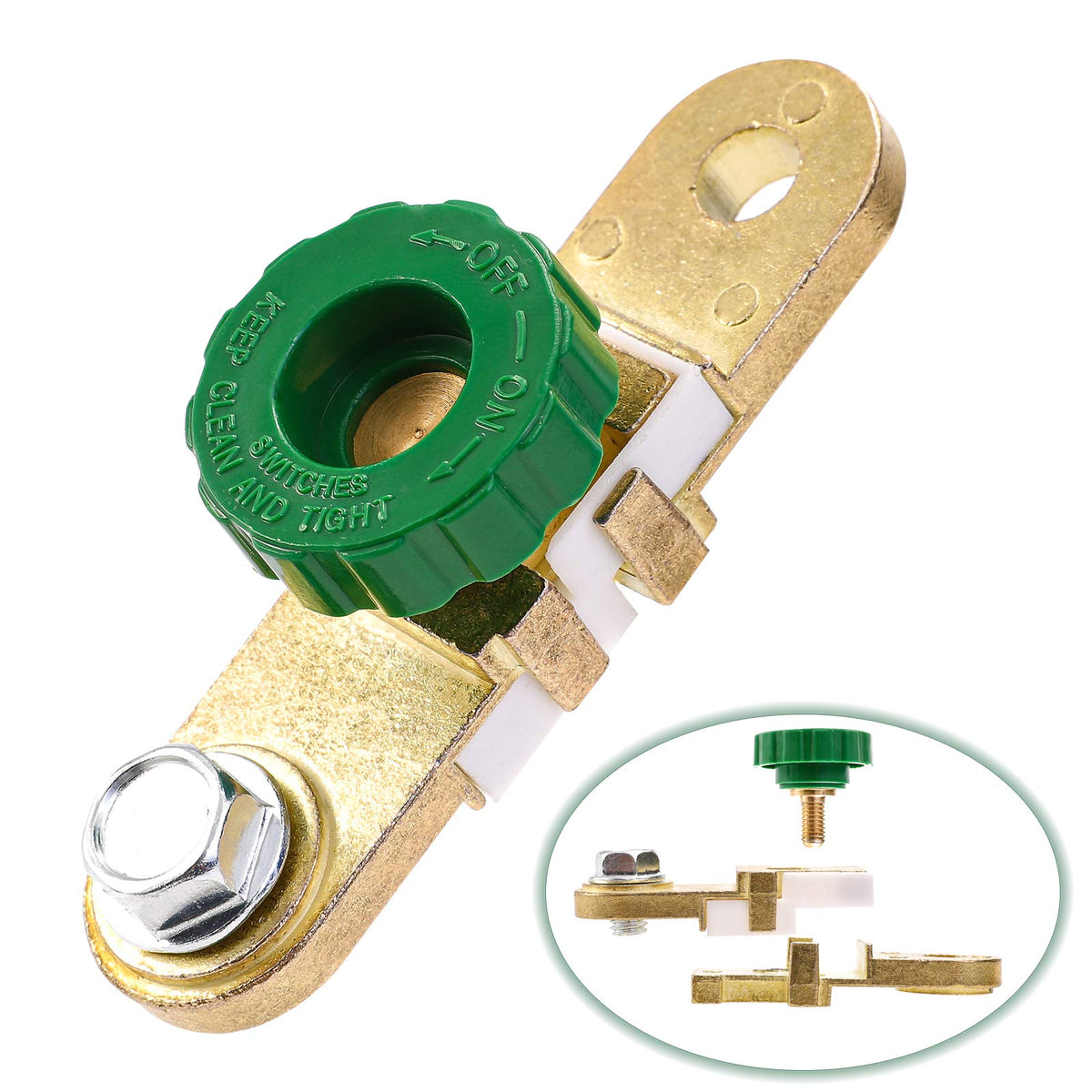 Czc Auto Battery Quick Disconnect Switch Side Post Battery Shut/Cut Off Switch Side Terminal Battery Switch Isolator For Auto Car Truck Rv Boat Marine Battery