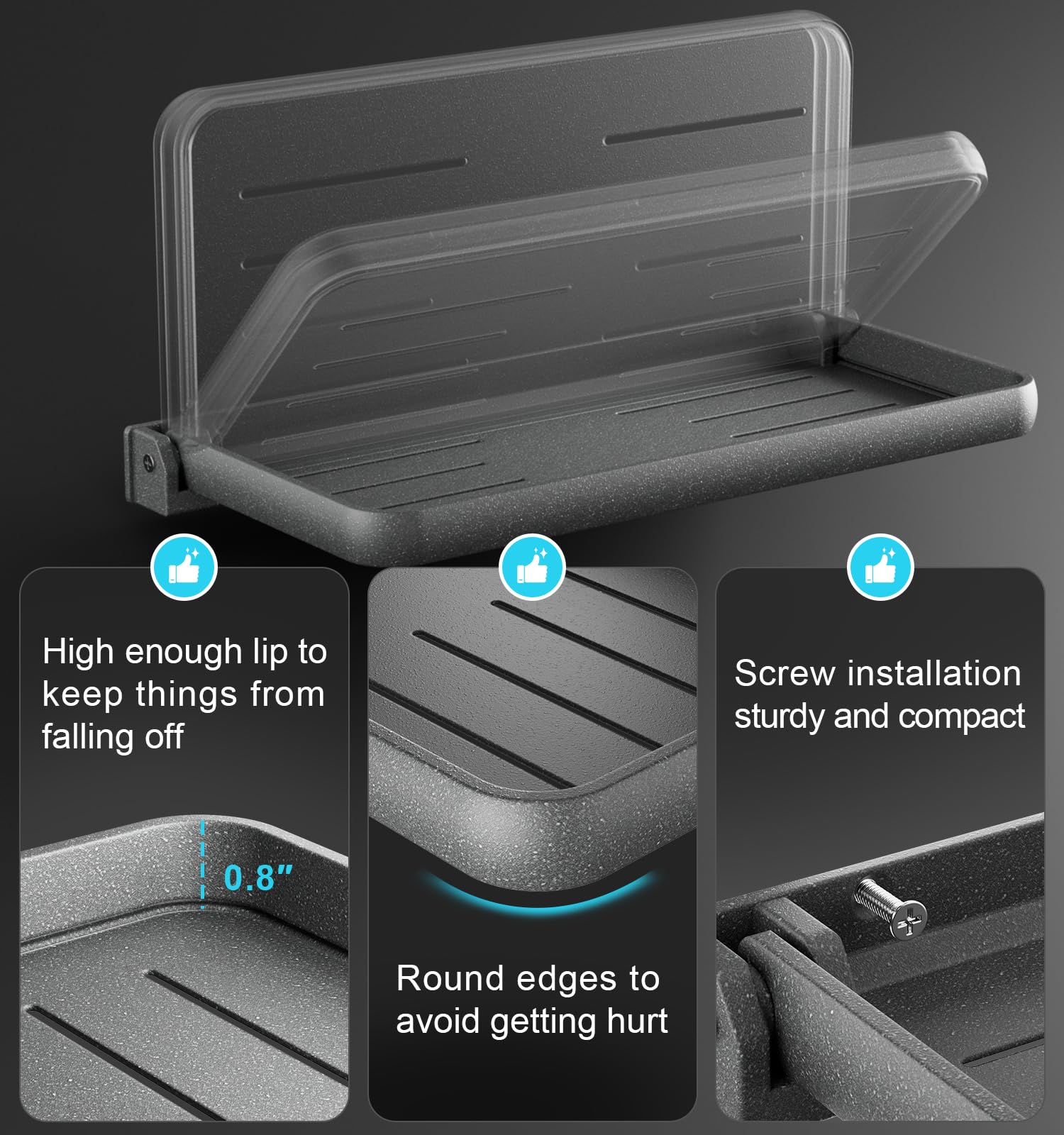 Aluminum RV Folding Wall Shelves 12 Inch Collapsible Fold Down Bookshelf for Camper - Small Foldable Trailer Interior Hidden Bed