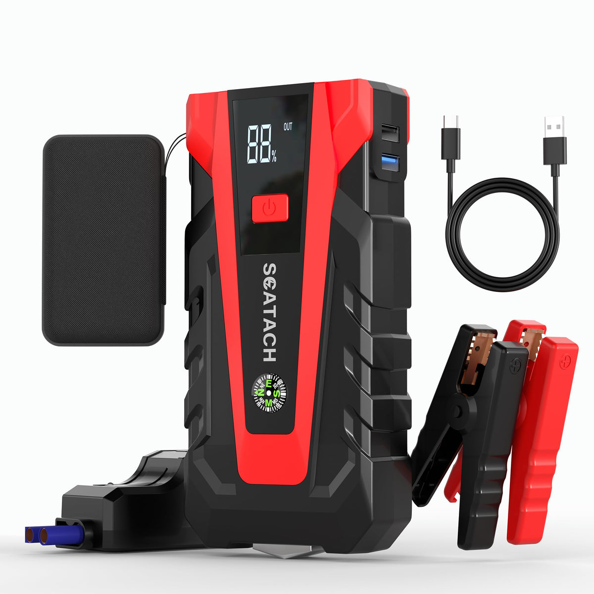 Scatach 011 Car Battery Jump Starter,4000A 12V Jump Starter Battery Pack (up to 10.0L Gasoline and 8.0L Diesel Engine), Portable