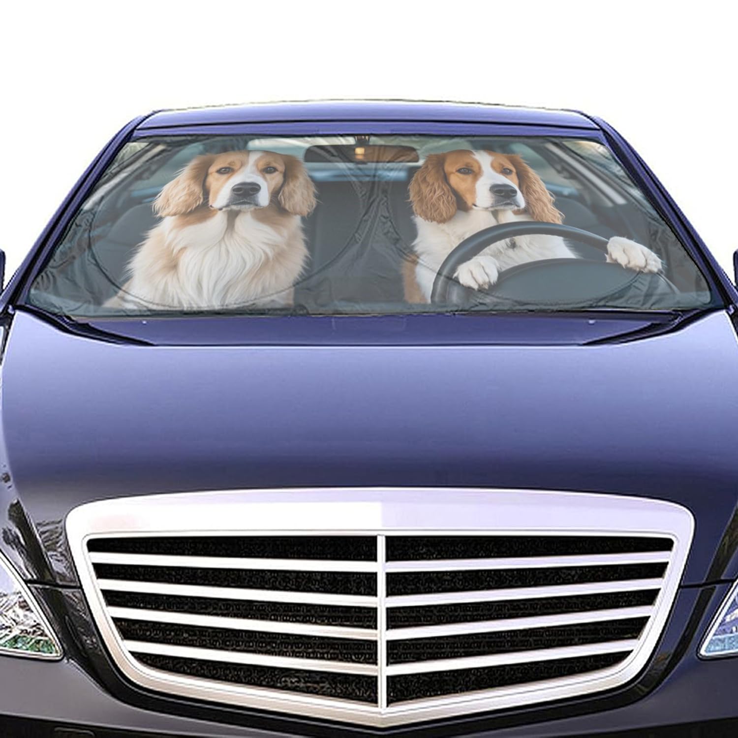 TXWWXT Car Sun Shade for English Cocker Spaniel,Universal Fit Windshield Sunshade for Cars, SUVs, UV Protection & Heat Resistant