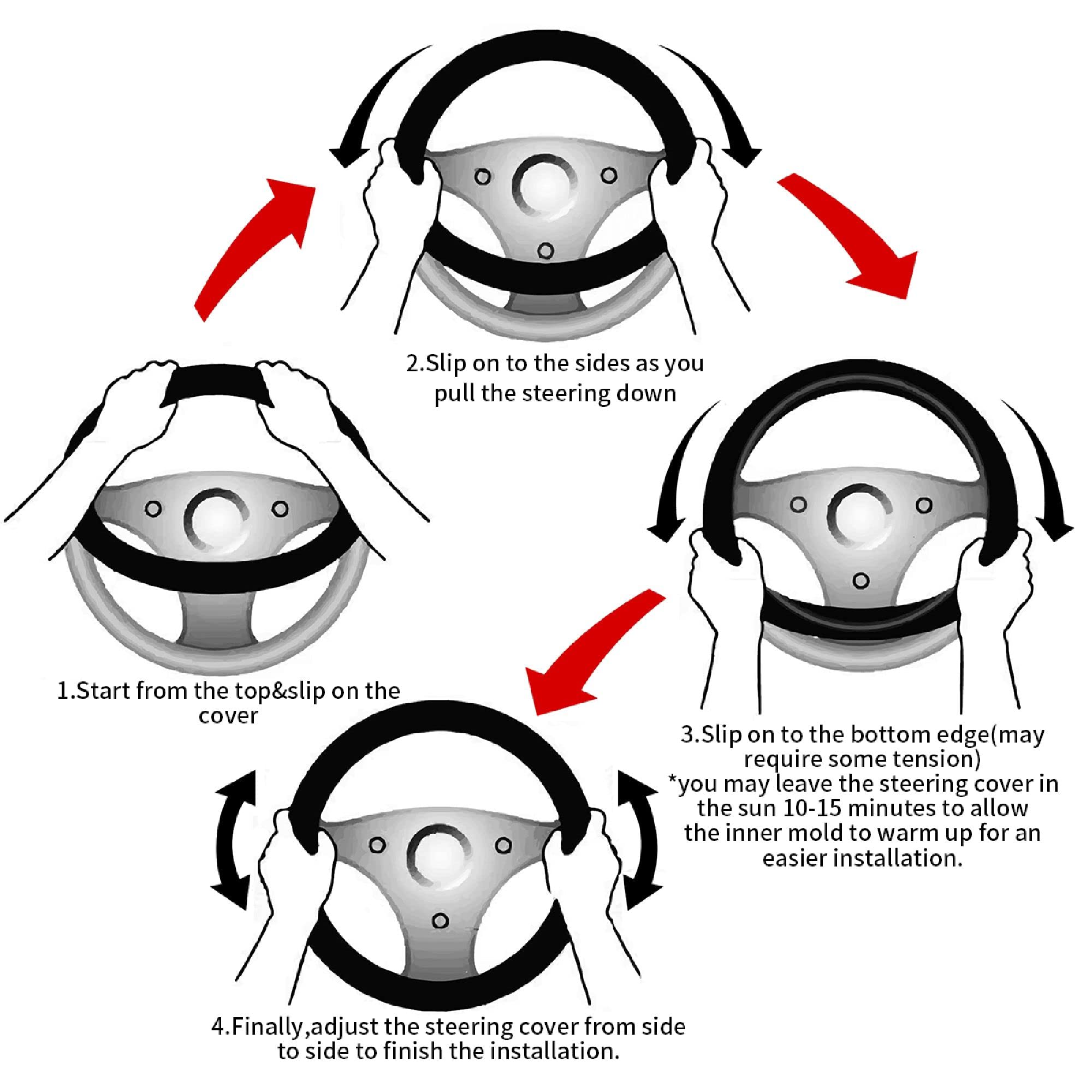 Pink Steering Wheel Cover for Women, Leopard Pattern Steering Wheel Cover Protector Non Slip Breathable Universal 15 Inch Cute C