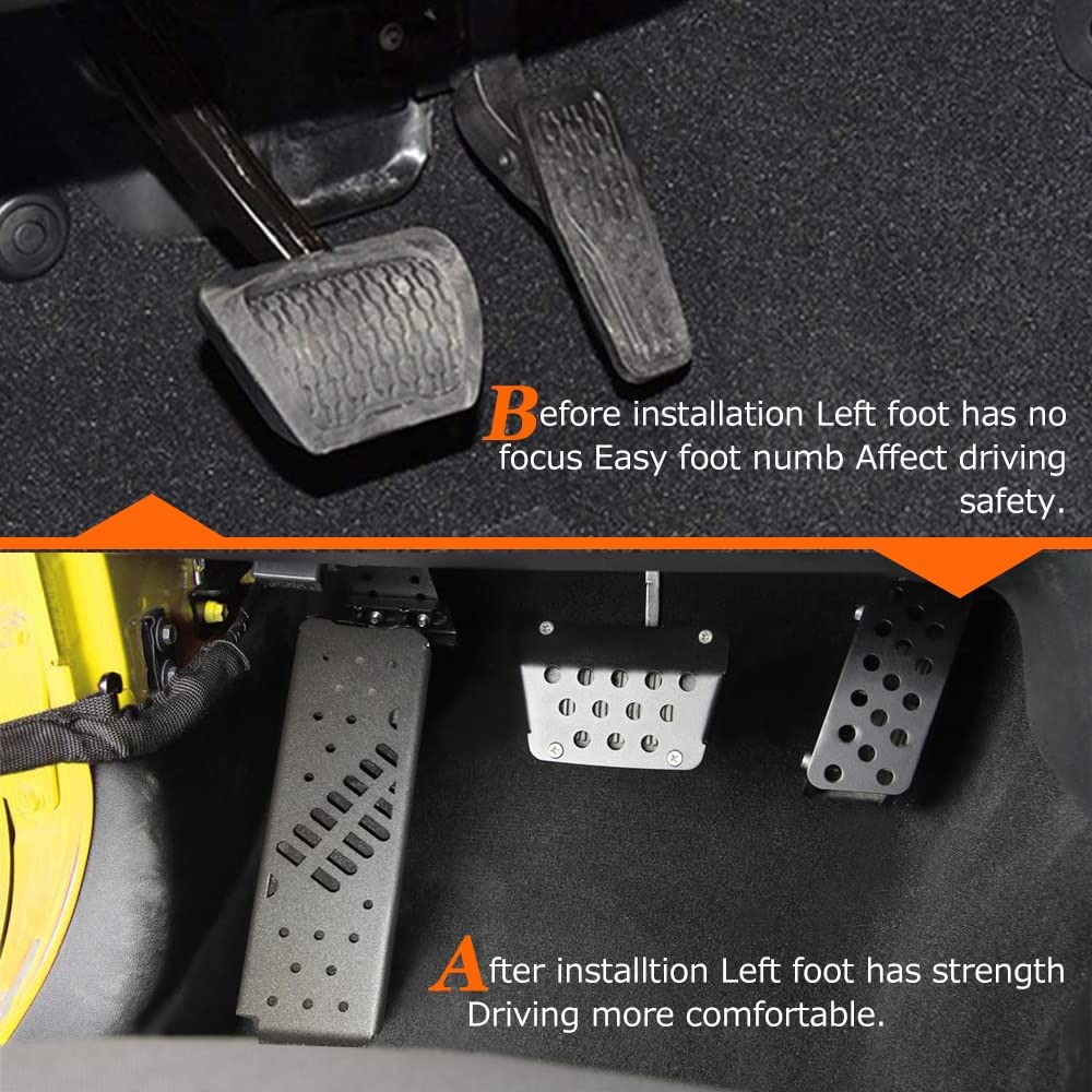 ADTOPI JL Dead Pedal, Gladiator Dead Pedal Left Side Foot Rest Kick Panel Compatible with Jeep Wrangler JL/Gladiator JT 2018 201