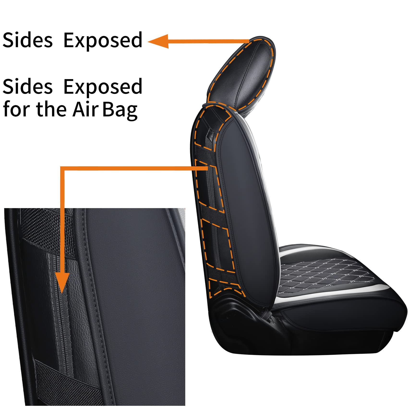 Aierxuan Wrangler JK JL Front Seat Covers Custom Fit 2/4 Door 2007-2025 Unlimited Rubicon 392 Sahara Willys Sport High Altitude