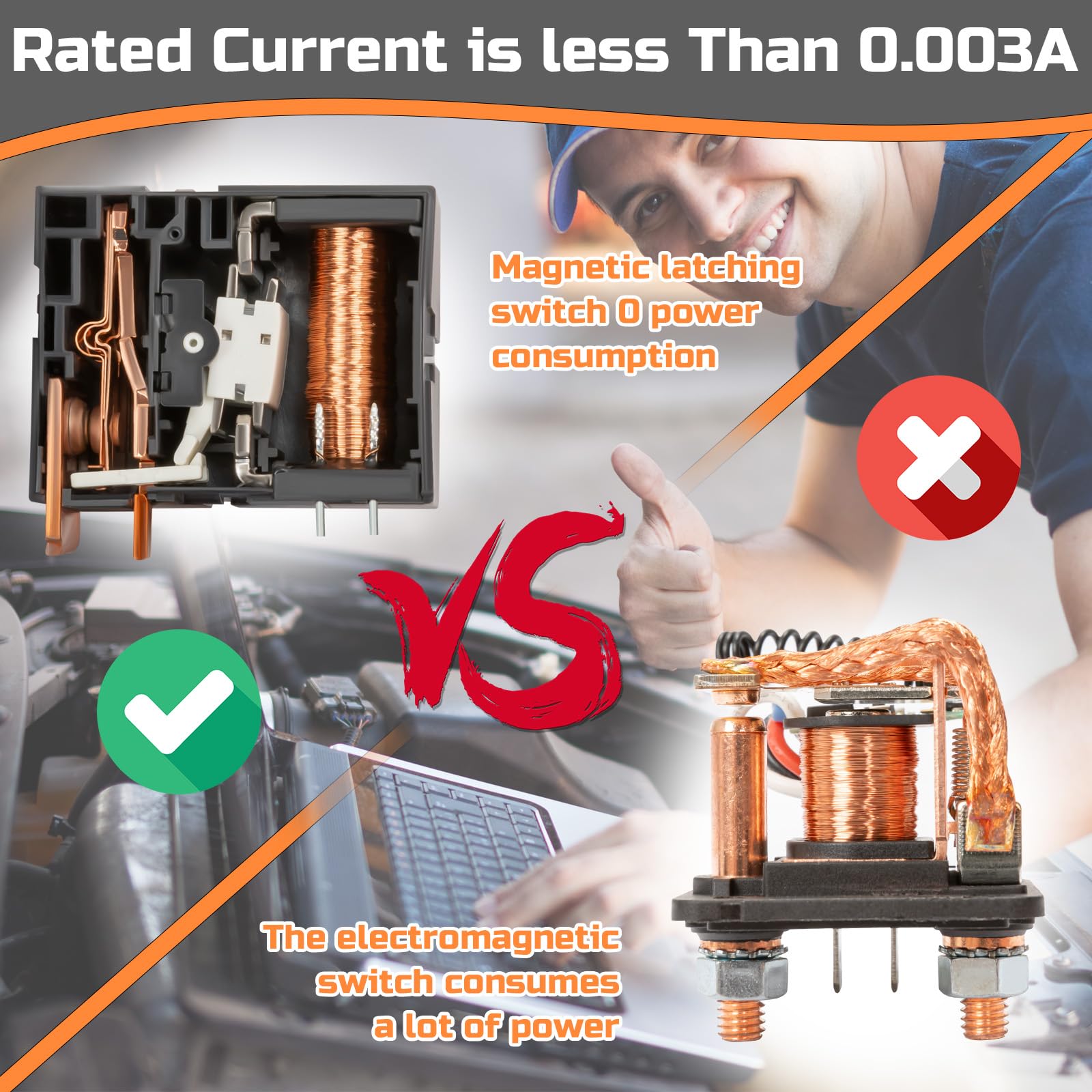 Remote Battery Disconnect Switch 12V, 240A, Upgrade Smart Voltage Kill Switch, Car Kill Switch Anti-Theft, Prevent Battery Drain