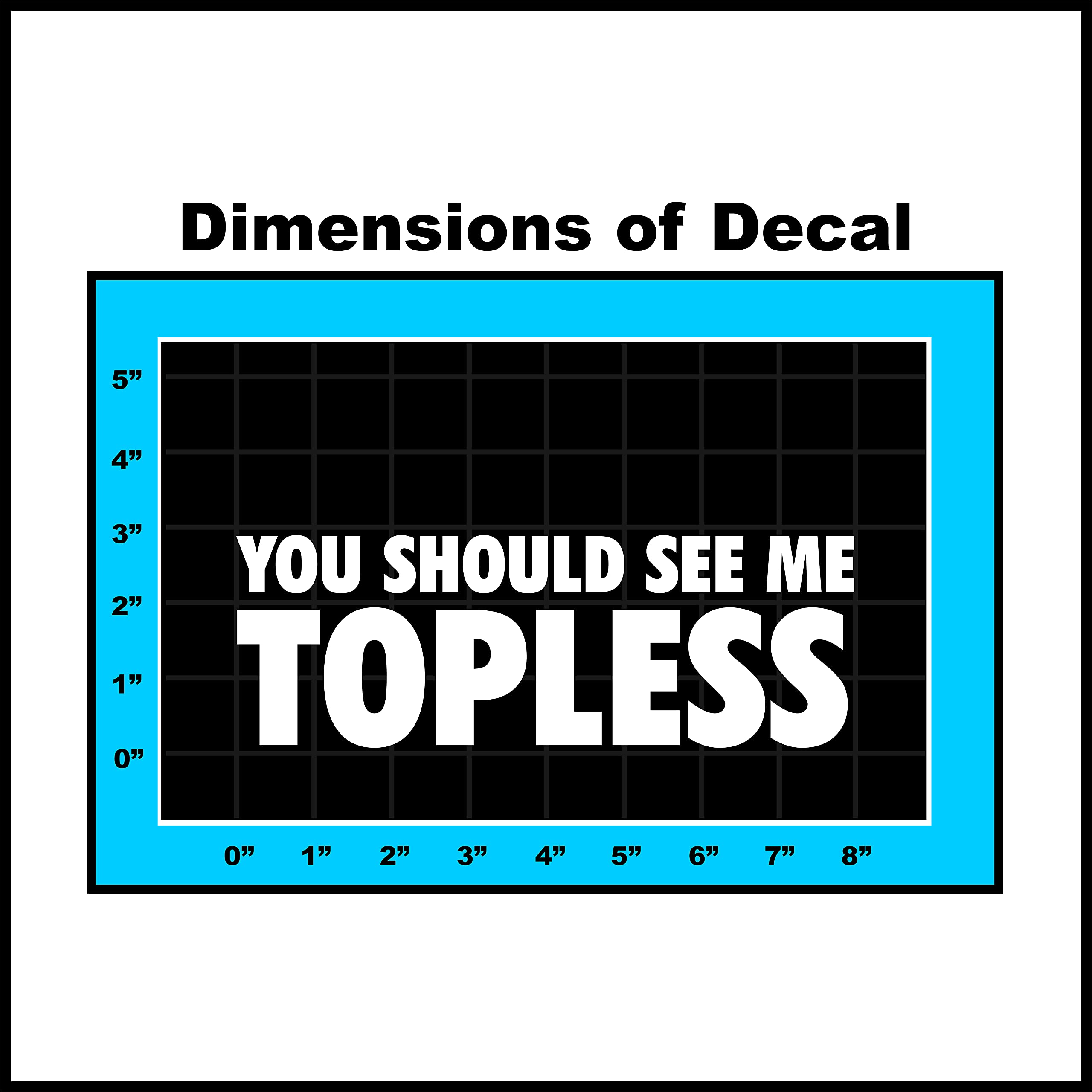 Sticker Connection | You Should See Me Topless | Funny Die Cut Sticker for Jeep Wrangler, Bumper Sticker Decal for Car, Truck, SUV Window, 4x4 | 2.75&quot;x8&quot; (White) (1)