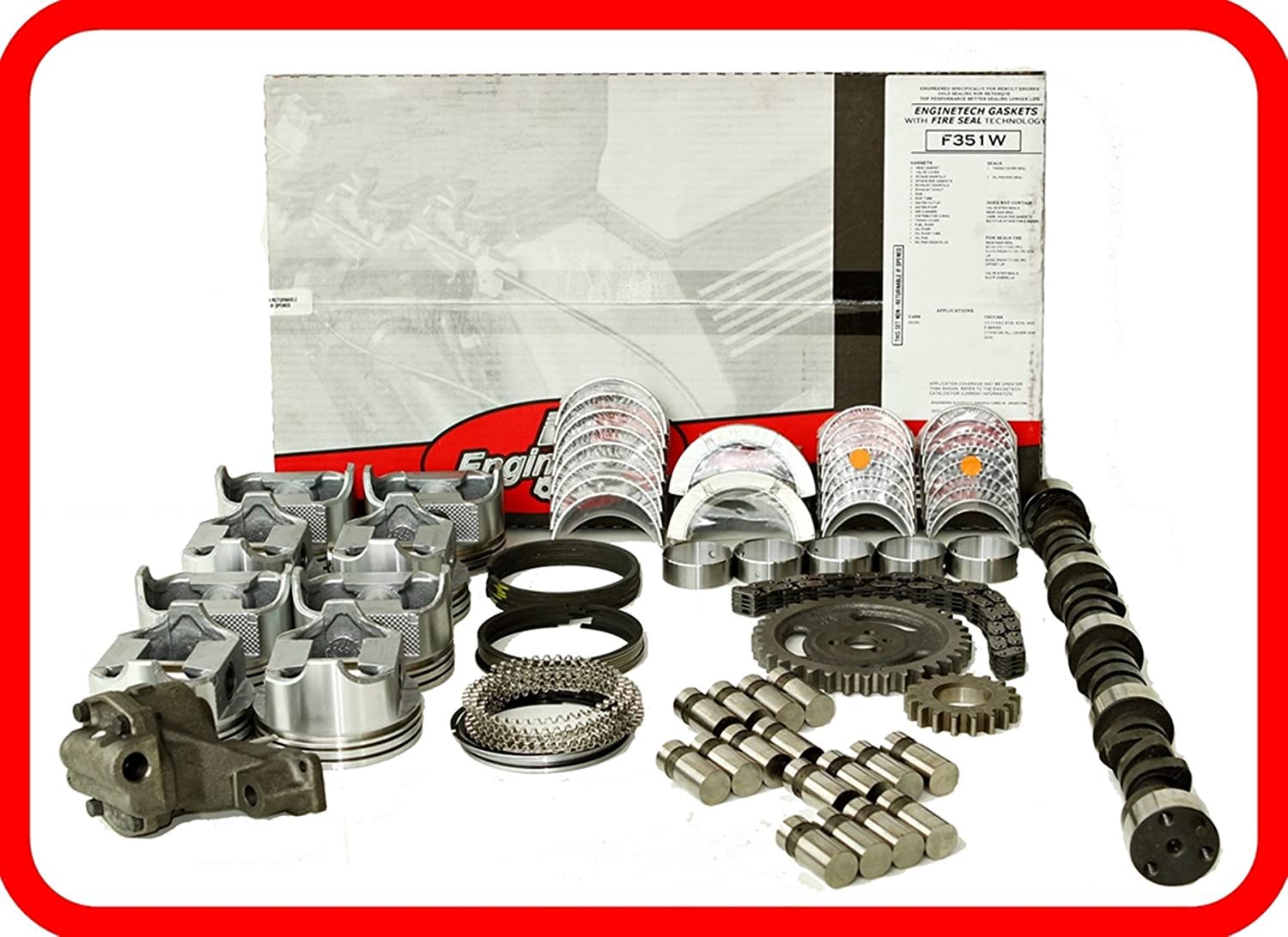 Master Engine Rebuild Kit Fits: 1967-1985 Chevrolet Sbc Gm 350 5.7L Ohv V8 (Truck & Car)