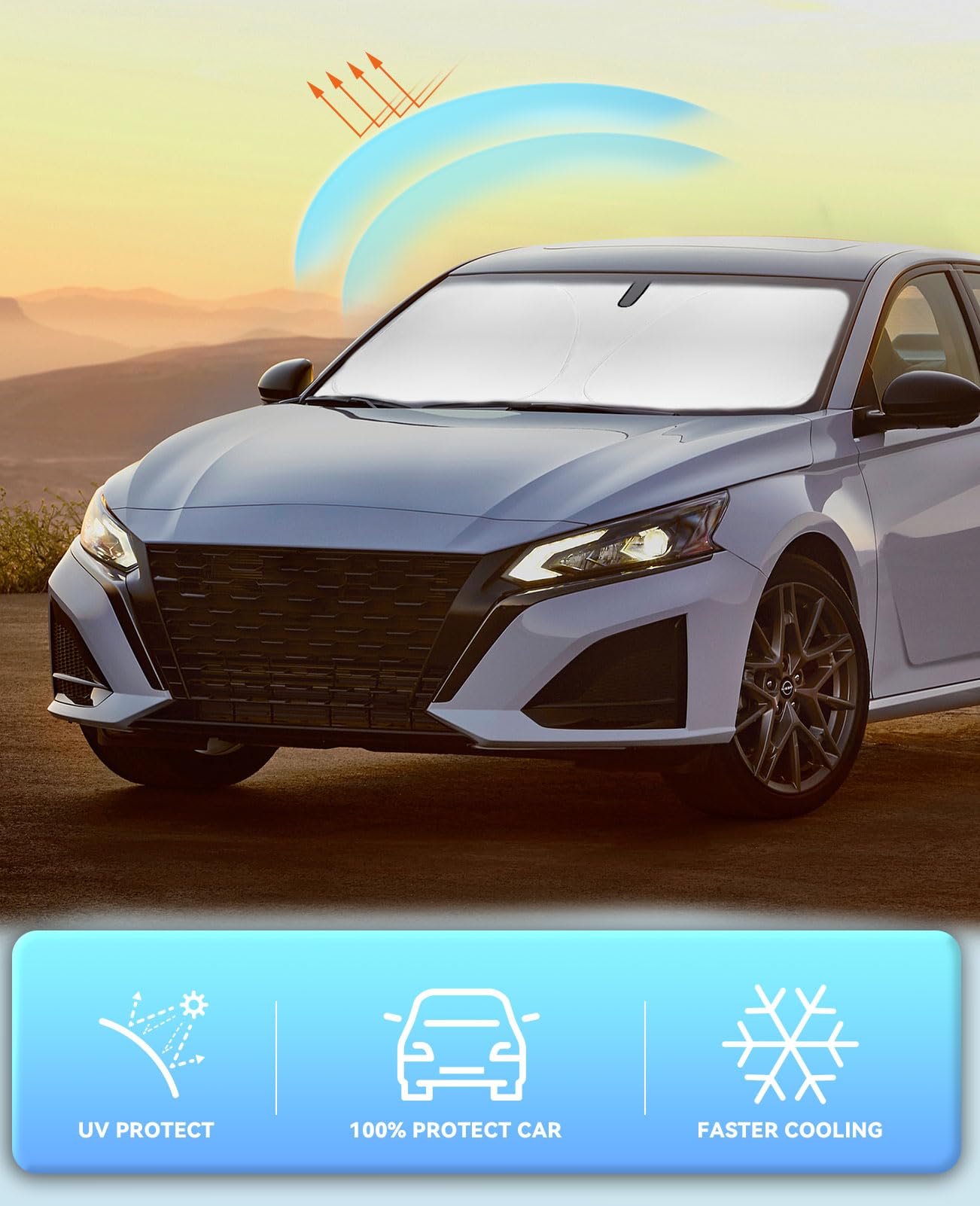 Windshield Sun Shade Car Sunshade For Nissan Altima 2019 2020 2021 2022 2023 2024 2025 Accessories Windshield Sun Visor Cover Fo