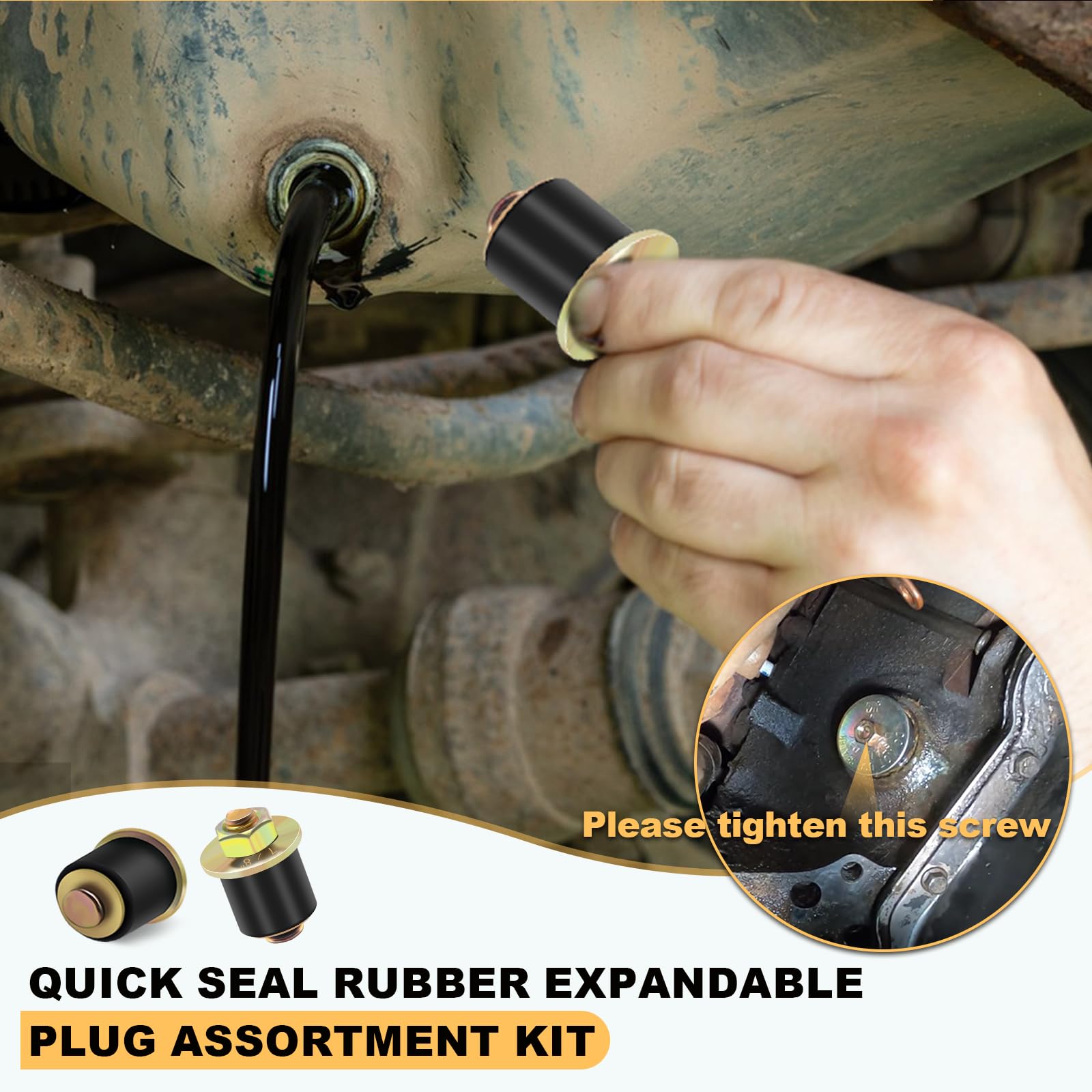 Siptenk 7/8 Freeze Rubber Expansion Plug 8 pcs, Automotive Rubber Expandable Freeze Plugs for Engine