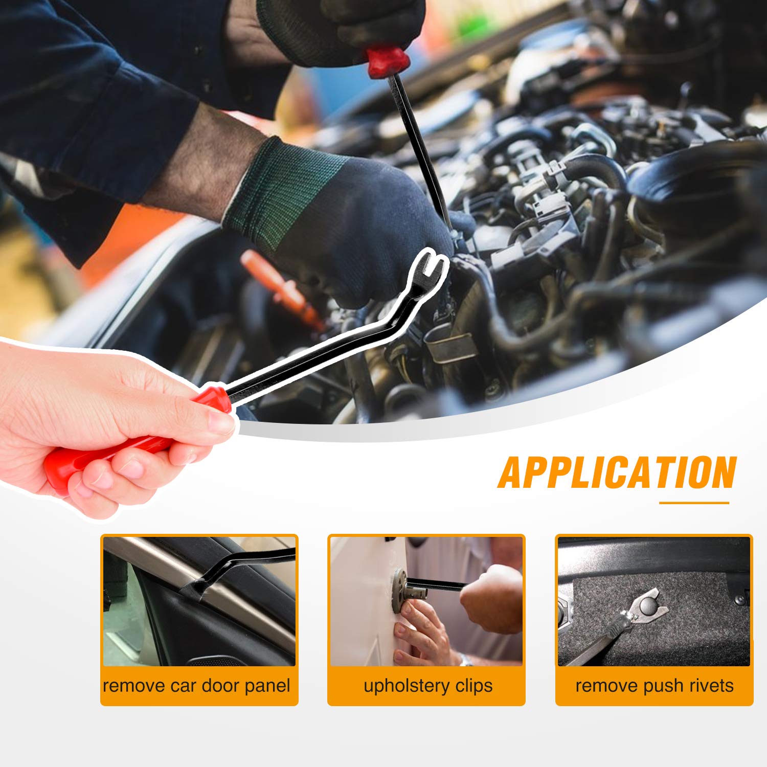 Gooacc Grc-46 100 Pcs Clips 100Pcs Nylon Bumper Rivet Oem Replacement-#01553-09321 8Mm,1Pc Bonus Fastener Remover