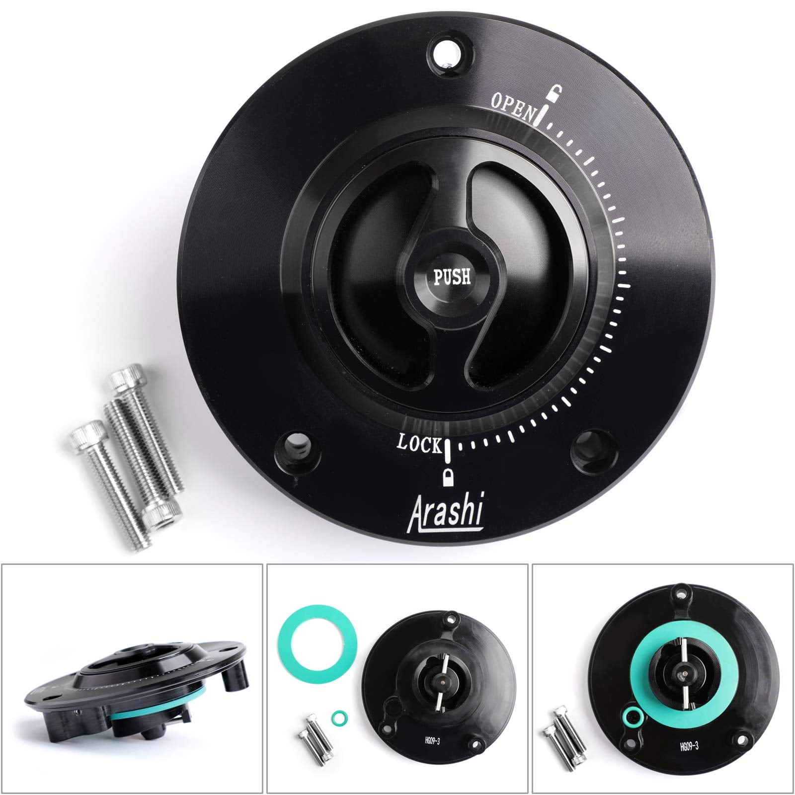 Areyourshop Cnc Keyless Fuel Gas Tank Cap For Suzuki Gsxr 600/750/1000 Gsr 600/750 03-18, Please Check The Description For Exact Fitment Models