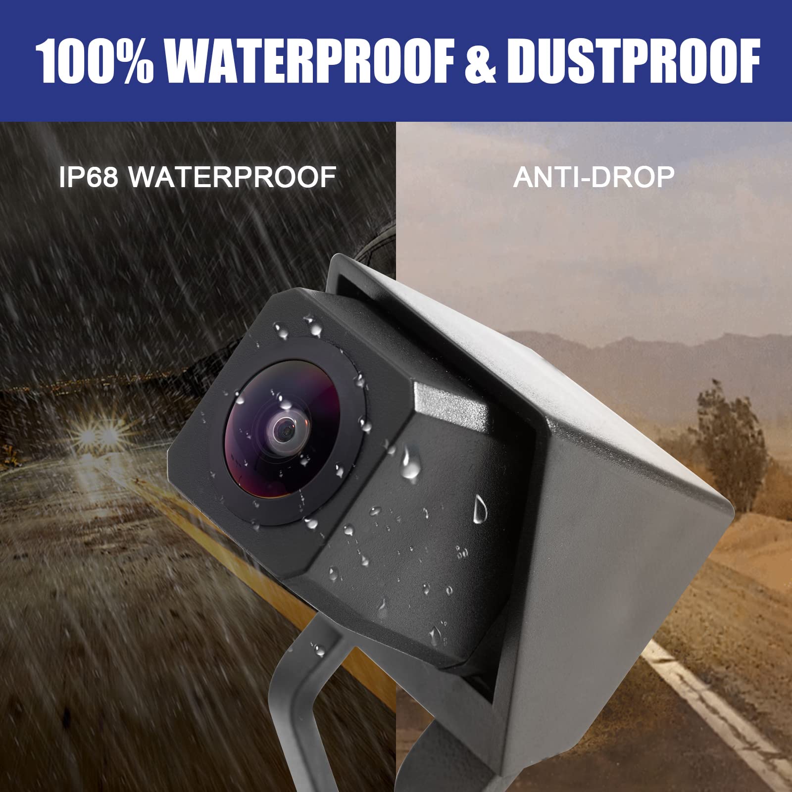 Autobaba Car Rear View Back Up Camera Reverse Camera With Wire Adapter Compatible With 2007-2018 Jeep Wrangler Spare Tire Mount