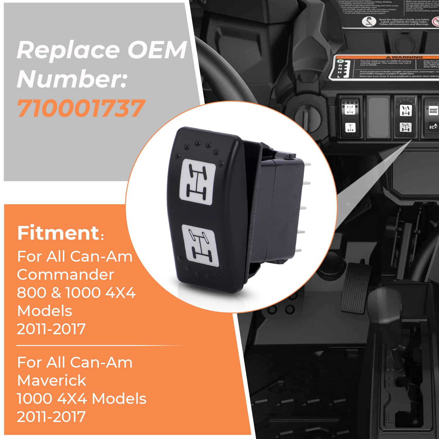 Foruly Replace 710001737 Four Wheel Drive Switch For Can-Am Commander 800 1000 Maverick Max 1000 1000R