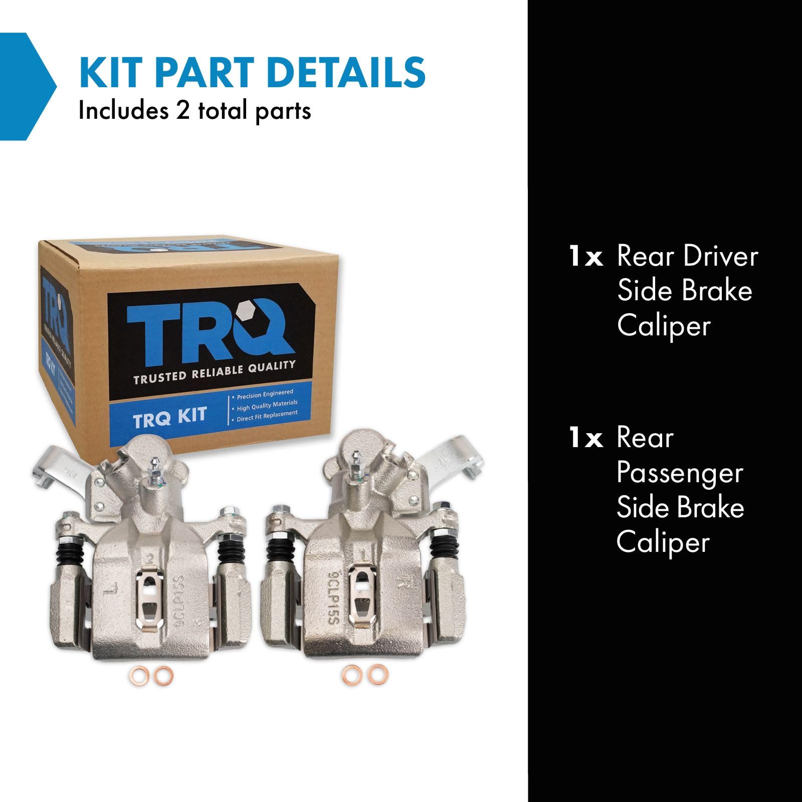 Trq Rear Brake Caliper Set Compatible With 2007-2013 Suzuki Sx4