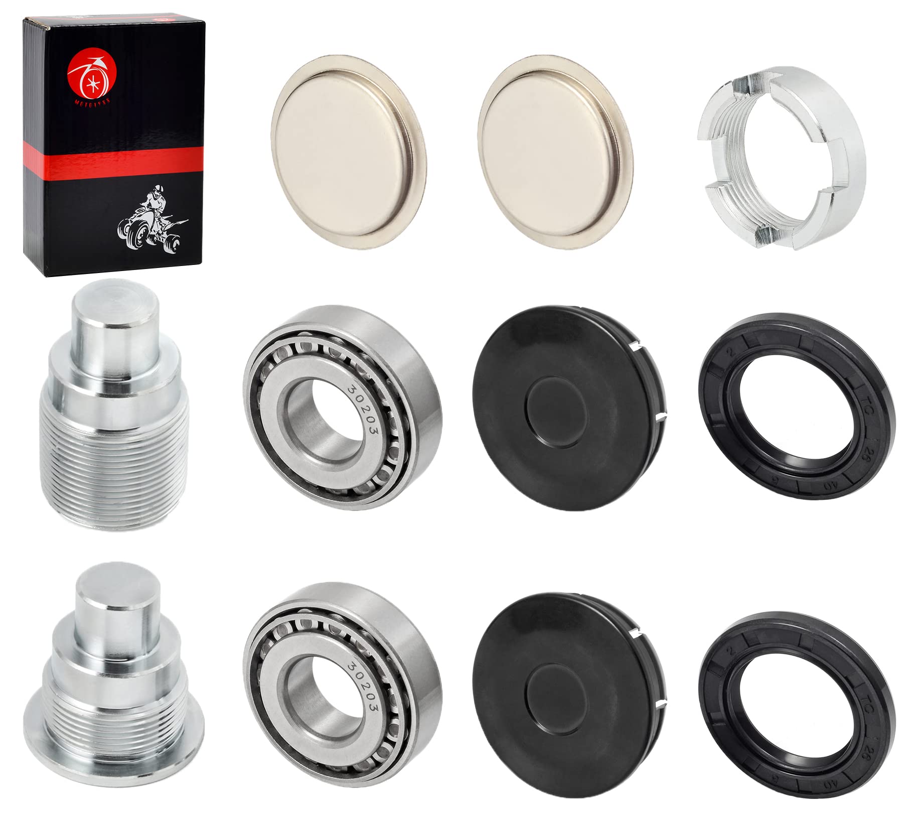 Swingarm Bearing Seal Bolt Lock Nut & Cap Rebuild Kit For Honda Recon 250 Trx250X Trx250Ex Trx 250Te/Tm Rancher 350 400 Fourtrax Foreman 300 400 450 Trx300 350 400 450 500 Trx300Fw