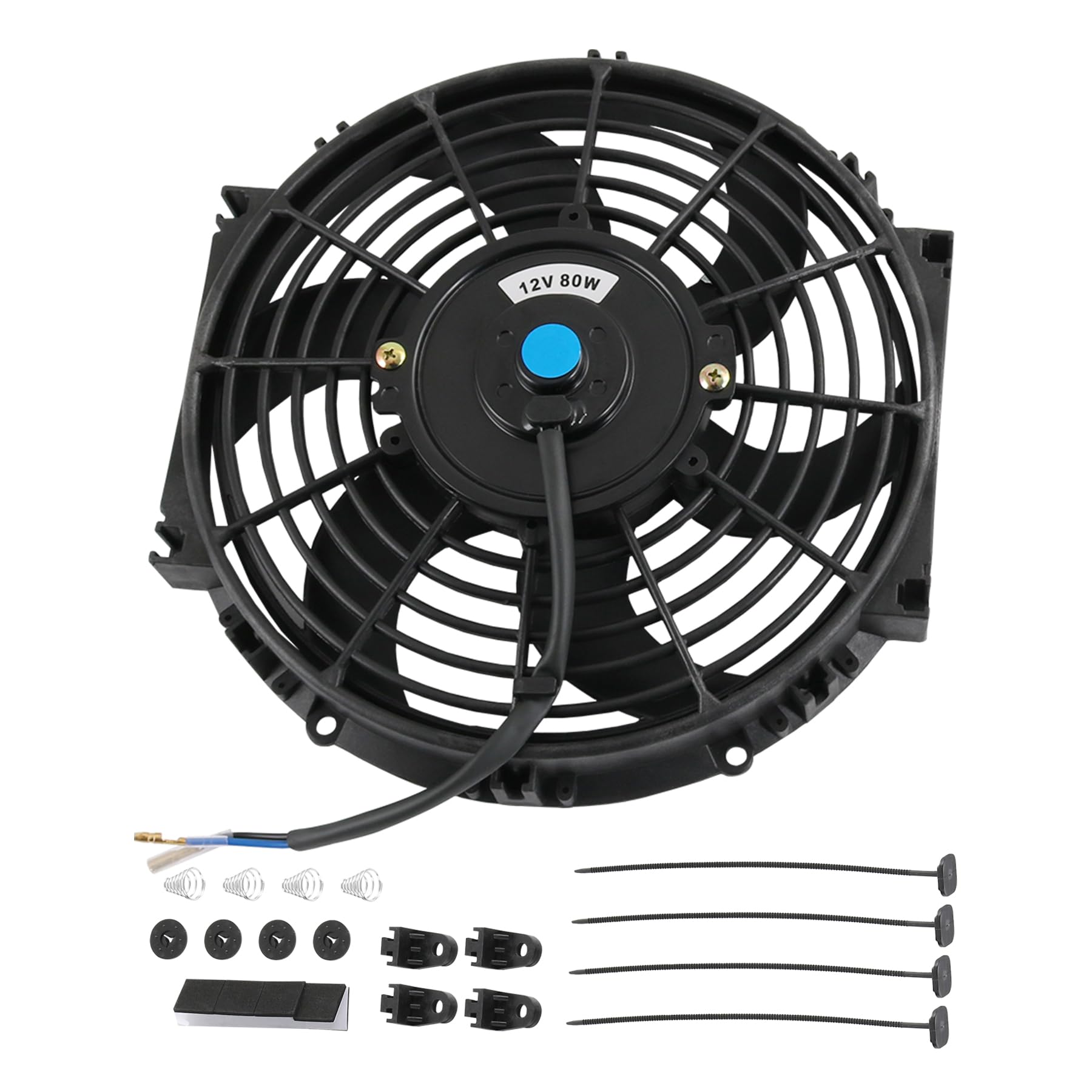 JDMSPEED New Universal Electric Radiator Slim Cooling Fan Push Pull 10 Inch 12v 80w 1750CFM