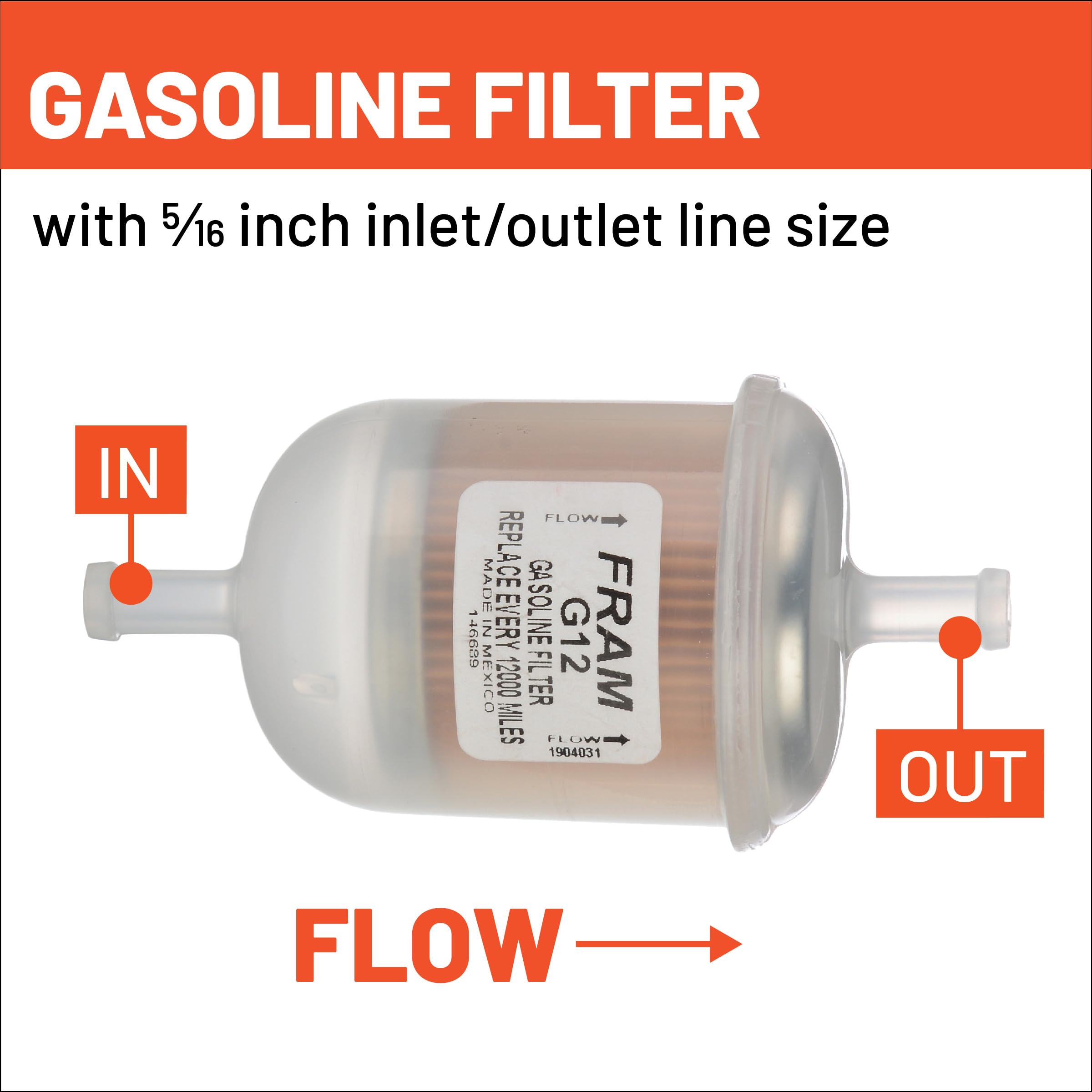 Fram G12 5/16 In-Line Gasoline Filter