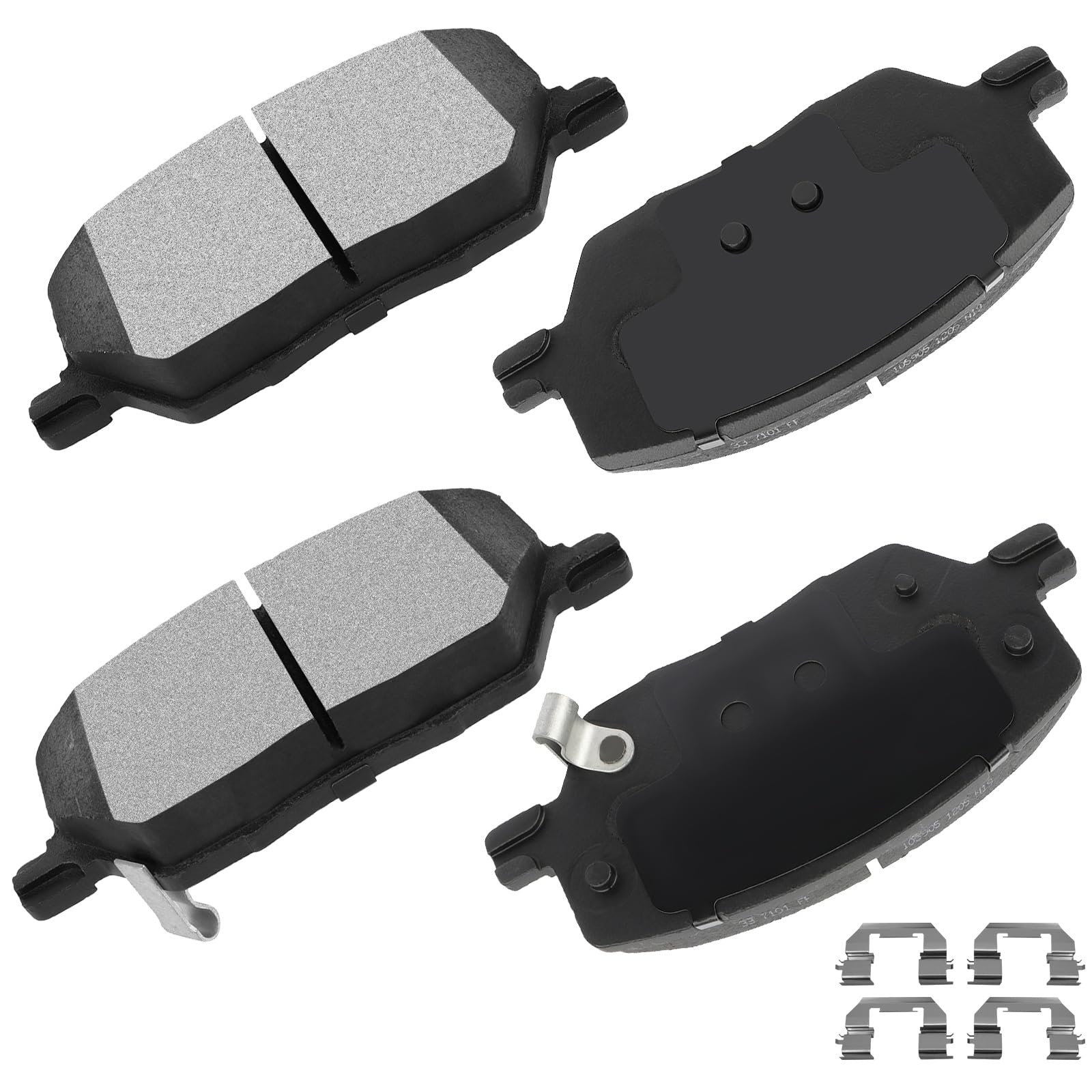 Cciyu D1811 Professional Ceramic Front Brake Pads Set Fit For 2016-2018 For Fiat 500X,2016-2020 For Jeep Compass,2015-2019 For J