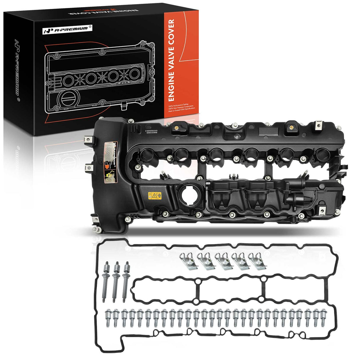 A-Premium N54/N55 Engine Valve Cover Kit, with Gasket & Bolt, Compatible with BMW - 2007-2019 - 135i 135is 325i 335i 335is 335xi