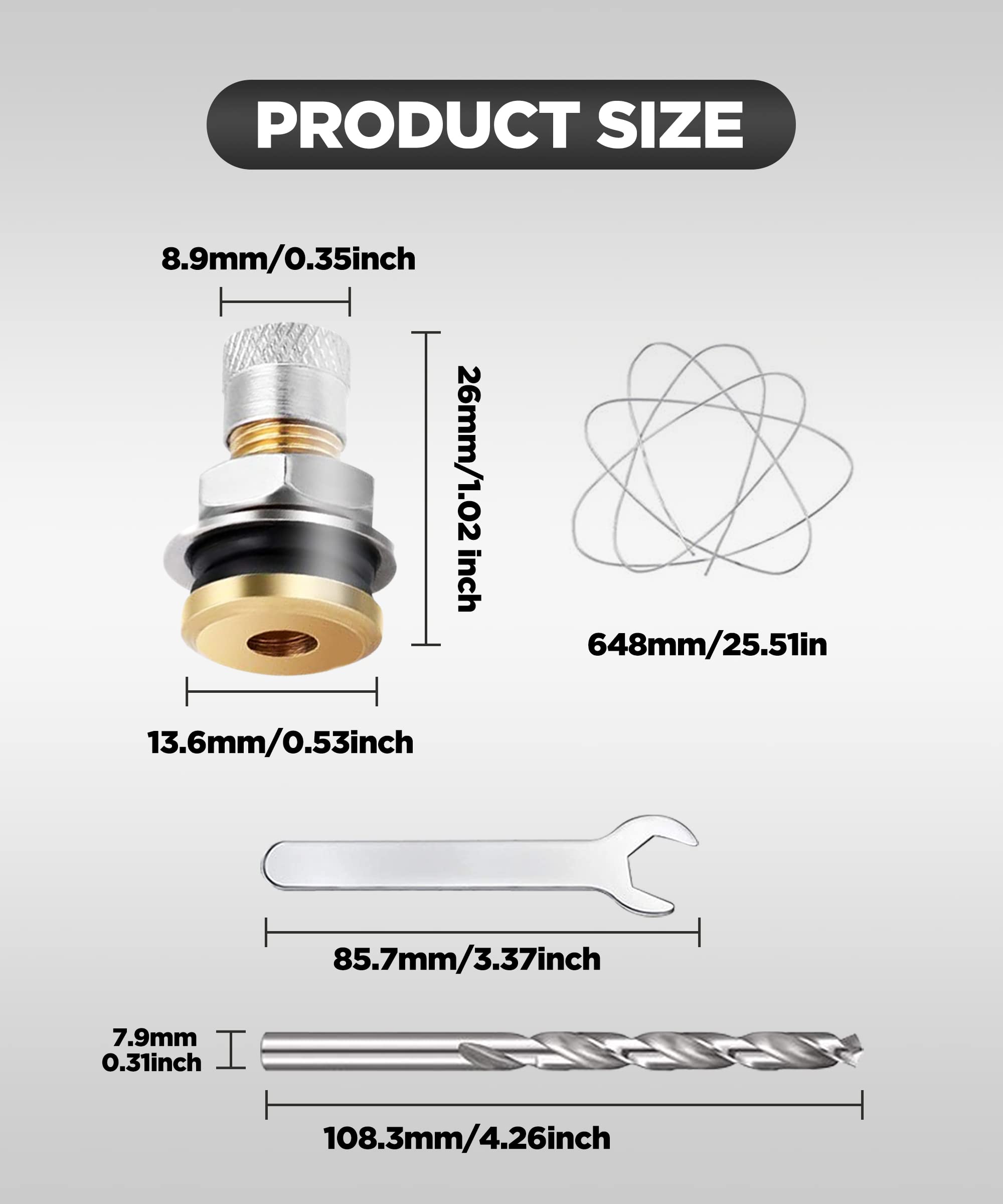 Yakefly 6 Pack Fuel Gas Tank Vent Caps,Leak-Proof Gas Jug Vent Caps Enhances Flow,Metal Gas Can Vent Cap Kit,Gas Tank Vent Cap F