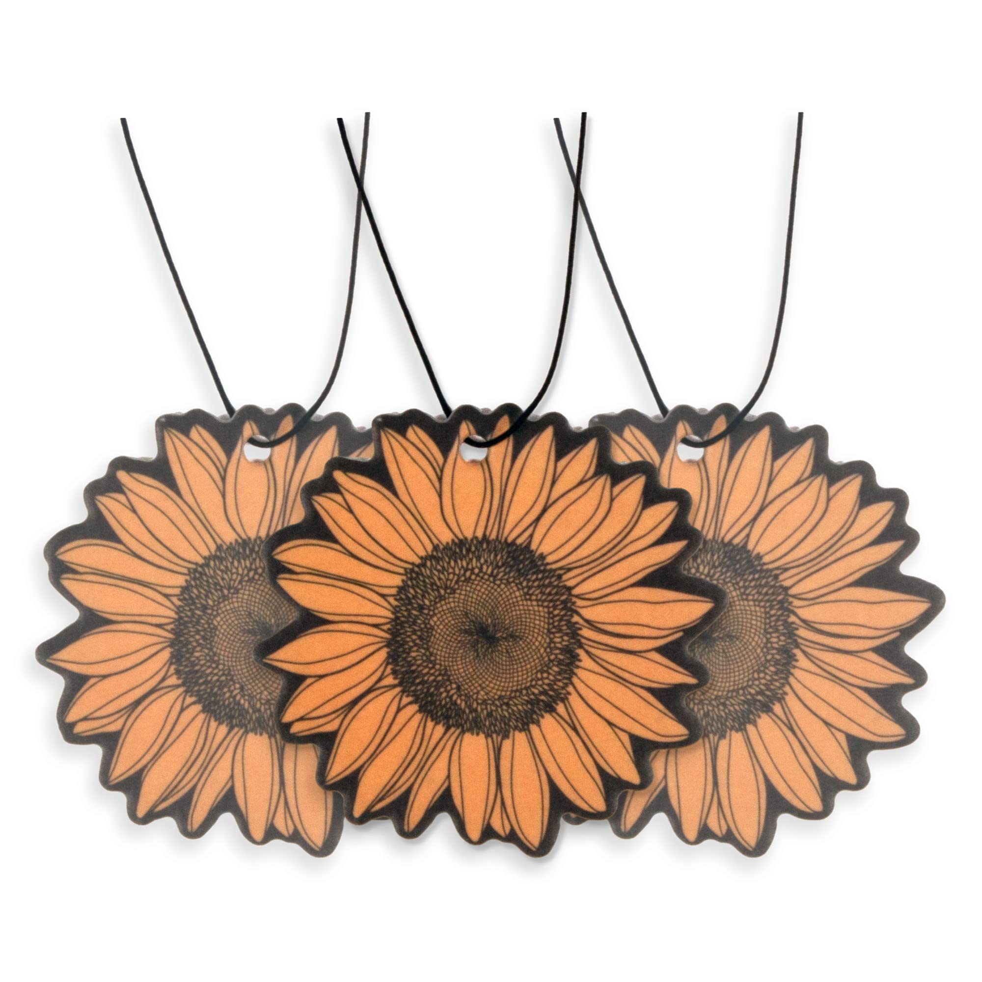 Sunflower Car Air Freshener 3 Pack Scented With Essential Oils (3 Pack)