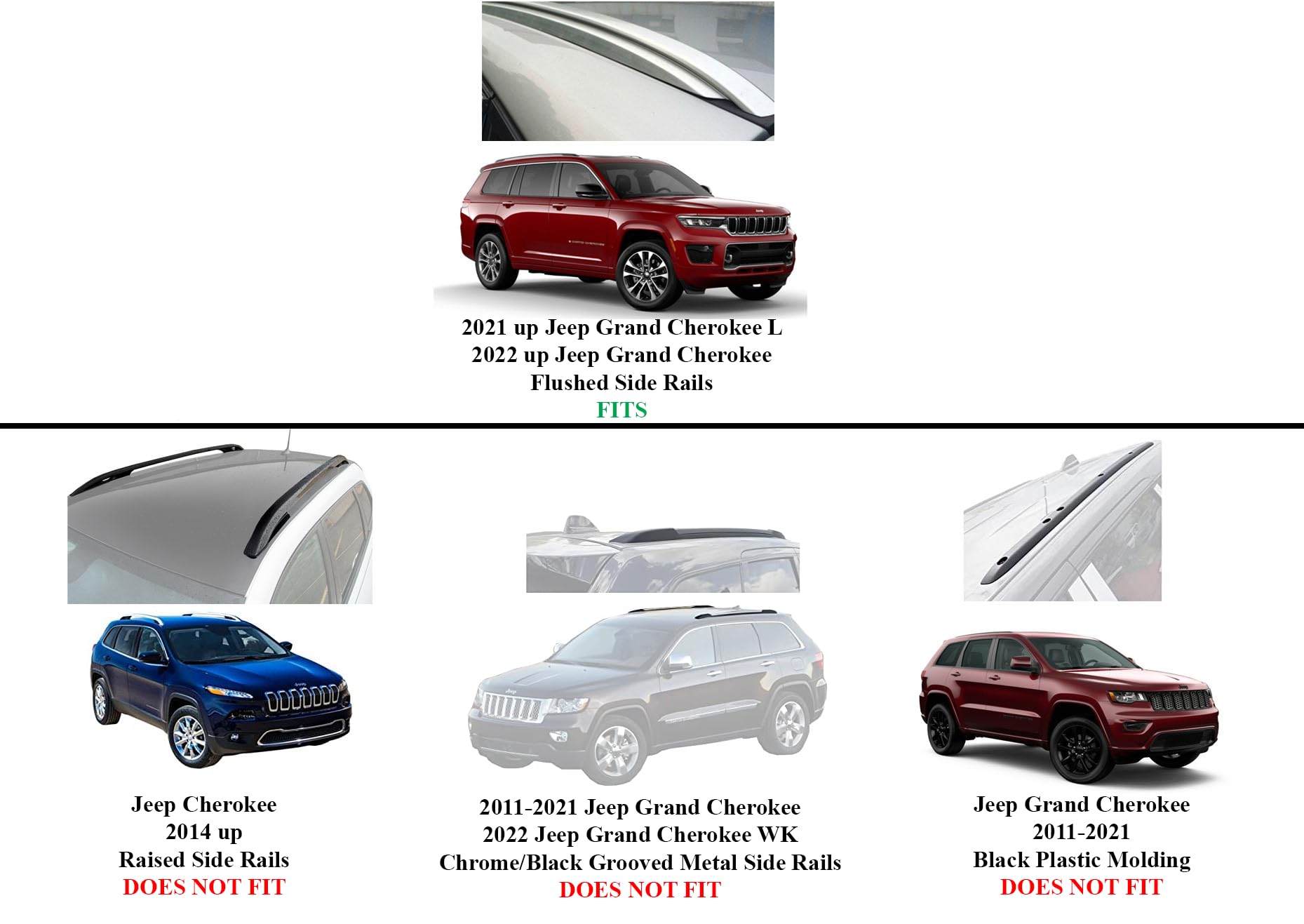 Brightlines All Metal Crossbars Roof Racks Compatible With 2022-2025 Jeep Grand Cherokee & 2021-2025 Jeep Grand Cherokee L For K