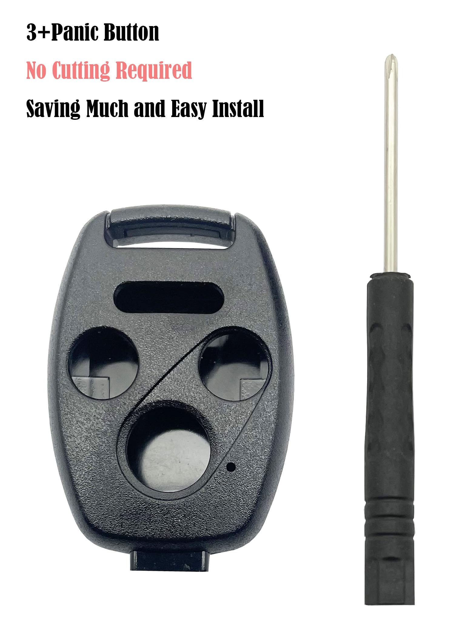 Horande 3+1 Replacement Key Fob Cover Case for Honda Accord, Civic, Pilot, CR-V, Ridgeline, Odyssey 2003-2014 - Keyless Entry Remote Shell