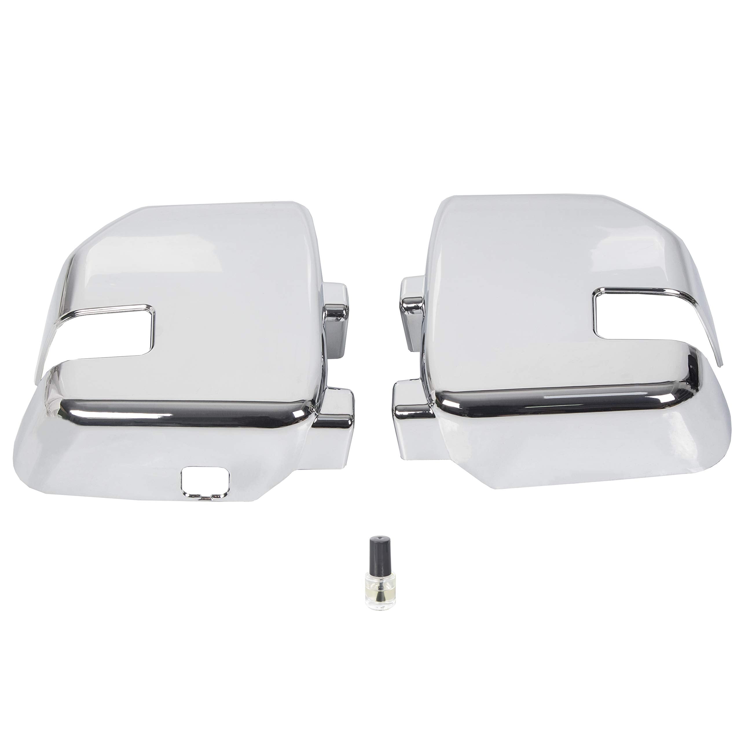 Ecotric Full Tow Mirror Covers Cap Compatible With 17-21 Ford F250 F350 F450 Super Duty Triple Chrome Plated