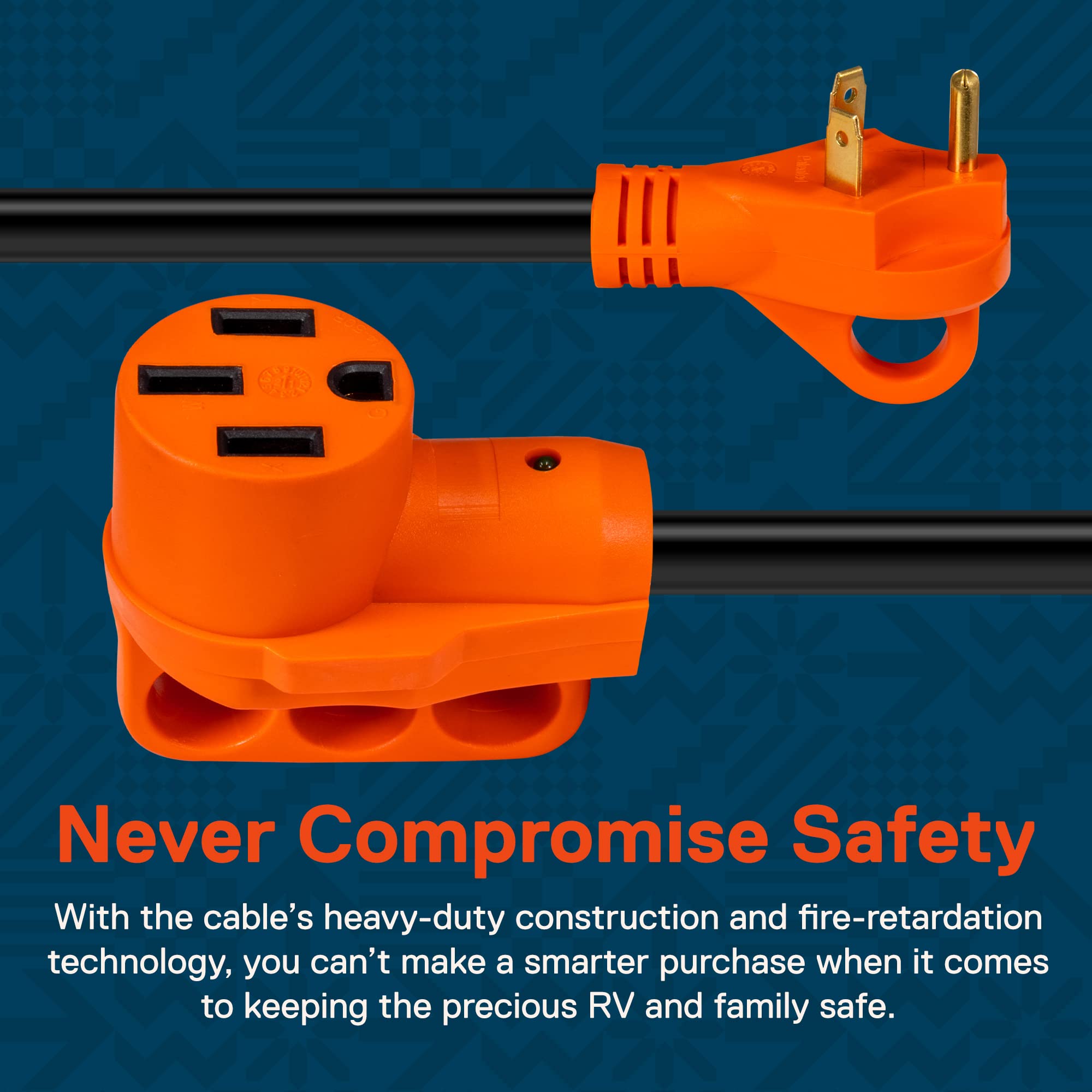 True Mods 50A 250V To 30A 125V Rv Ev Power Adapter Cord Plug Connector [Nema 14-50R 4 Prong Female To Tt-30P 3 Pin Male] [Etl Approved] [Led Light Indicator] For Trailer Camper Electric Vehicles