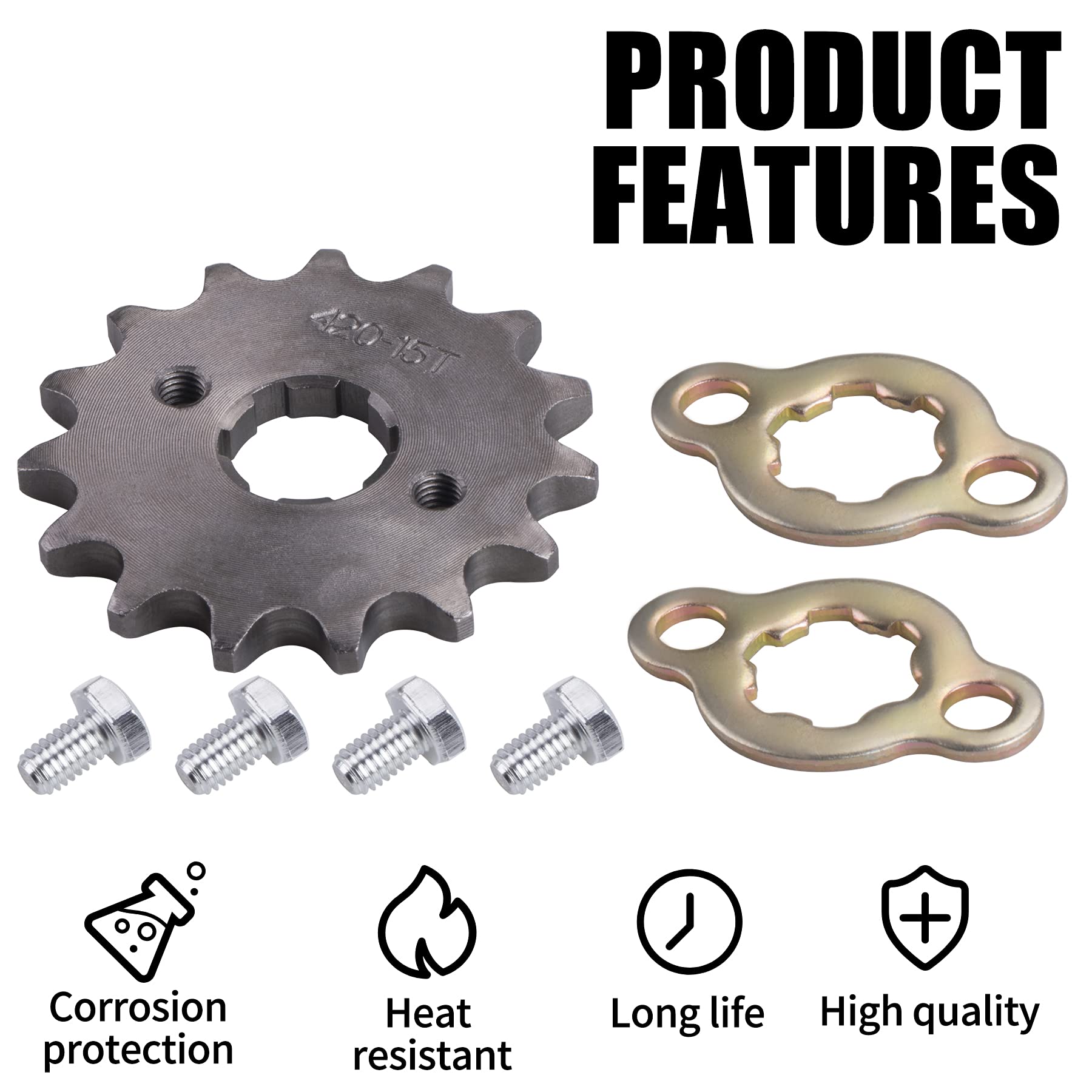 Mrelc Motorcycle 420-15T Front Sprocket 20Mm Compatible With 50Cc 70Cc 90Cc 110Cc 125Cc Dirt Pit Bike Mini Bike Atv 4 Wheeler Moped