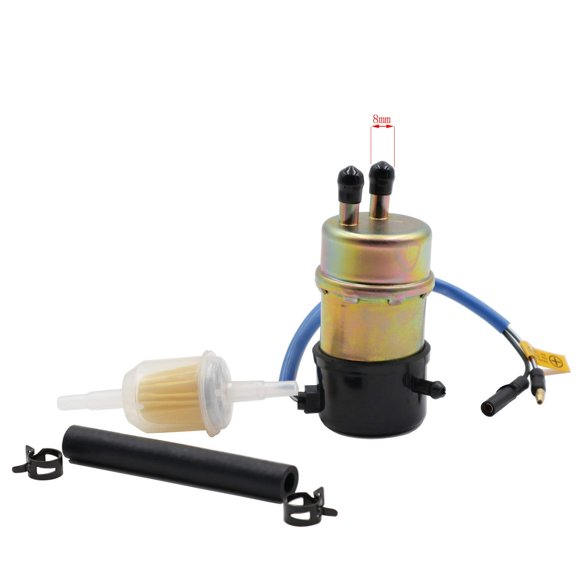 Electric Fuel Pump 49040-1055 For Kawasaki Mule 3000 3010 3020 2520 2500 2510 1000 Kaf620 Engine (8Mm In/Outlet)