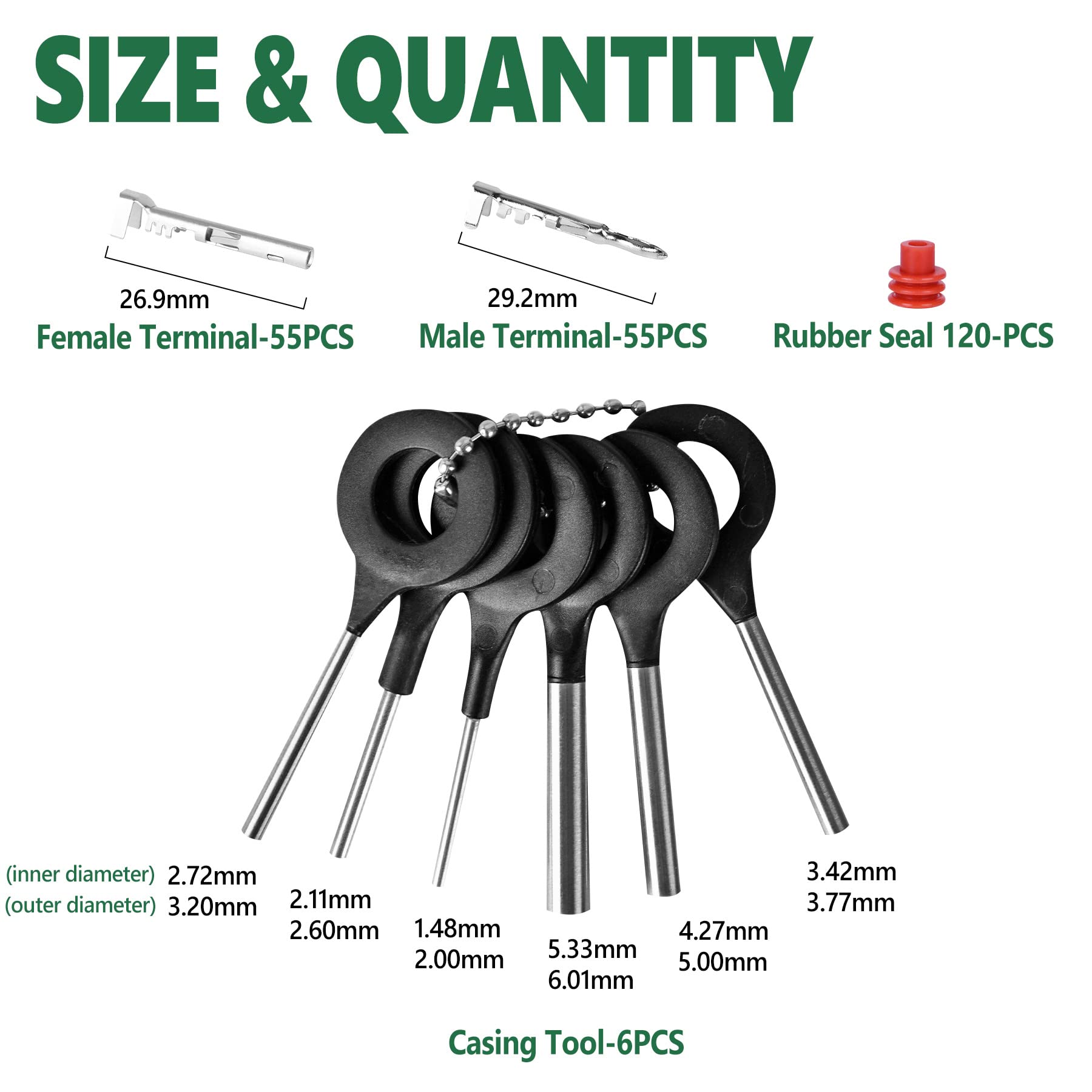 Kikerike 286Pcs 25 Kits Waterproof Automotive Electrical Connectors 2 Male&Female Pin 22-14Awg Wire Harness Spark Plug Connector Terminals Plug Kit Car