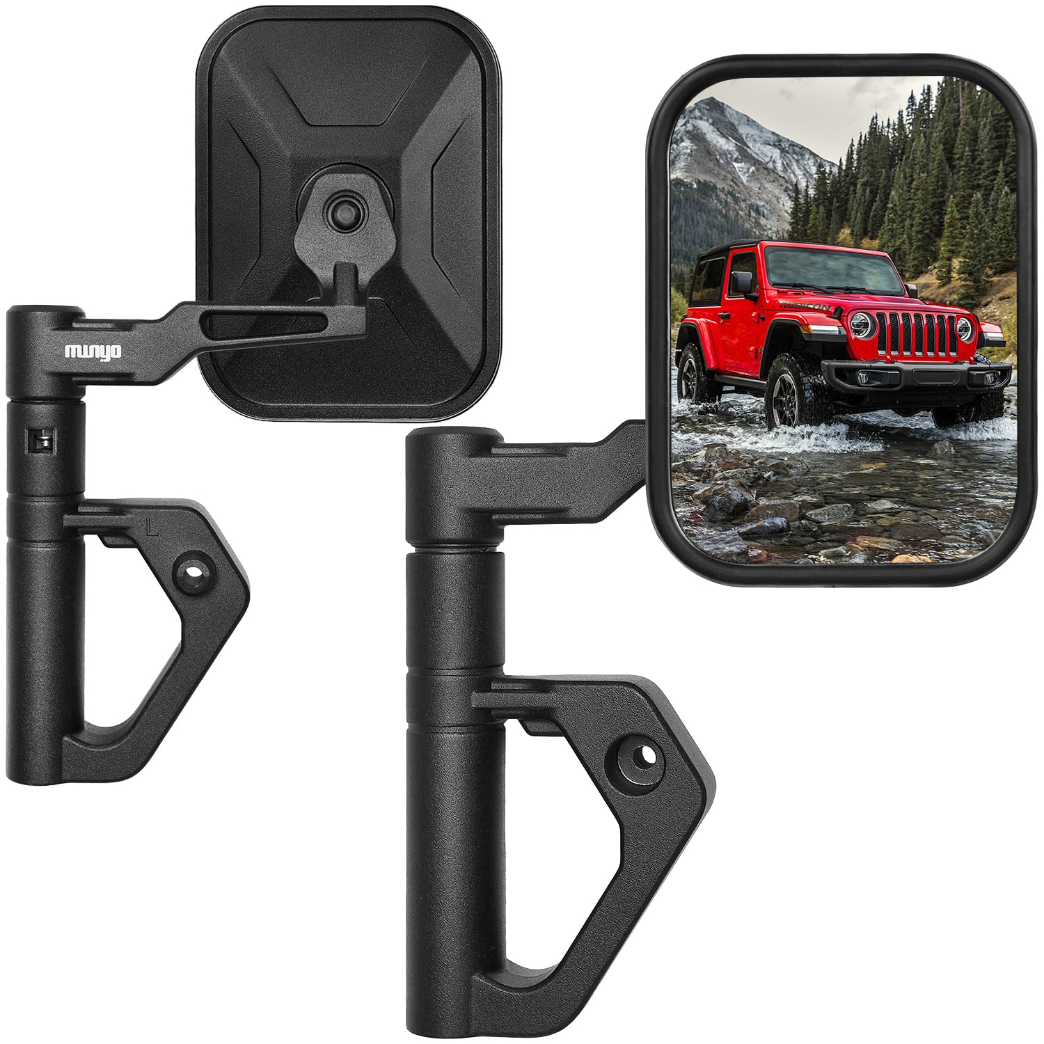 Wrangler Mirrors Doors Off Compatible with Jeep Wrangler JK JL JT Gladiator & Unlimited 2007-2025, MWNYO All-Aluminum Alloy Side
