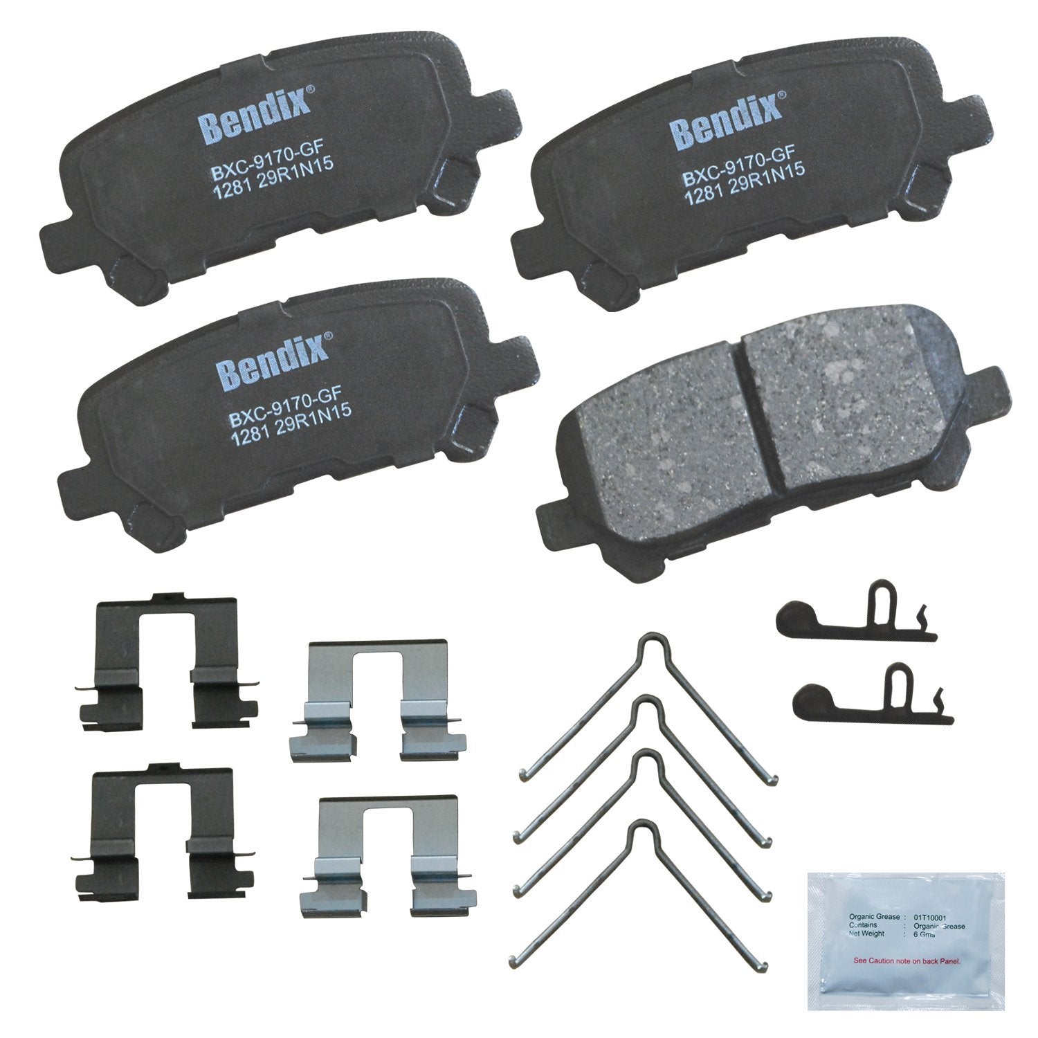 Bendix Priority1 Cfc1281 Ceramic Rear Brake Pads For Acura Mdx 2013-2007, Zdx 2013-2010, Honda Odyssey 2017-2011, Pilot 2015-200